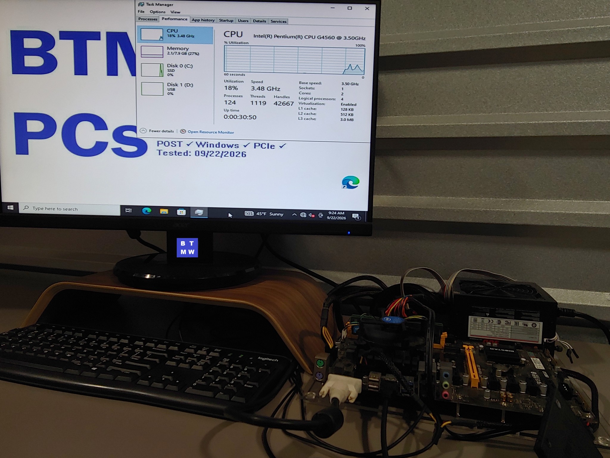 BIOSTAR TB250-BTC + Pentium G4560 + 8GB DDR4 – Tested Working – Box