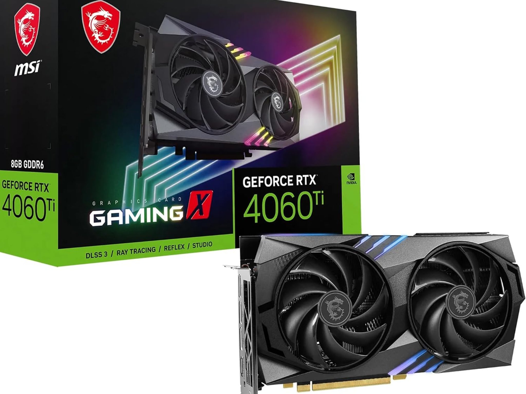 MSI NVIDIA GeForce RTX 4060 Ti Gaming X Dual Fan 8GB GDDR6 PCIe 4.0 Graphics Card