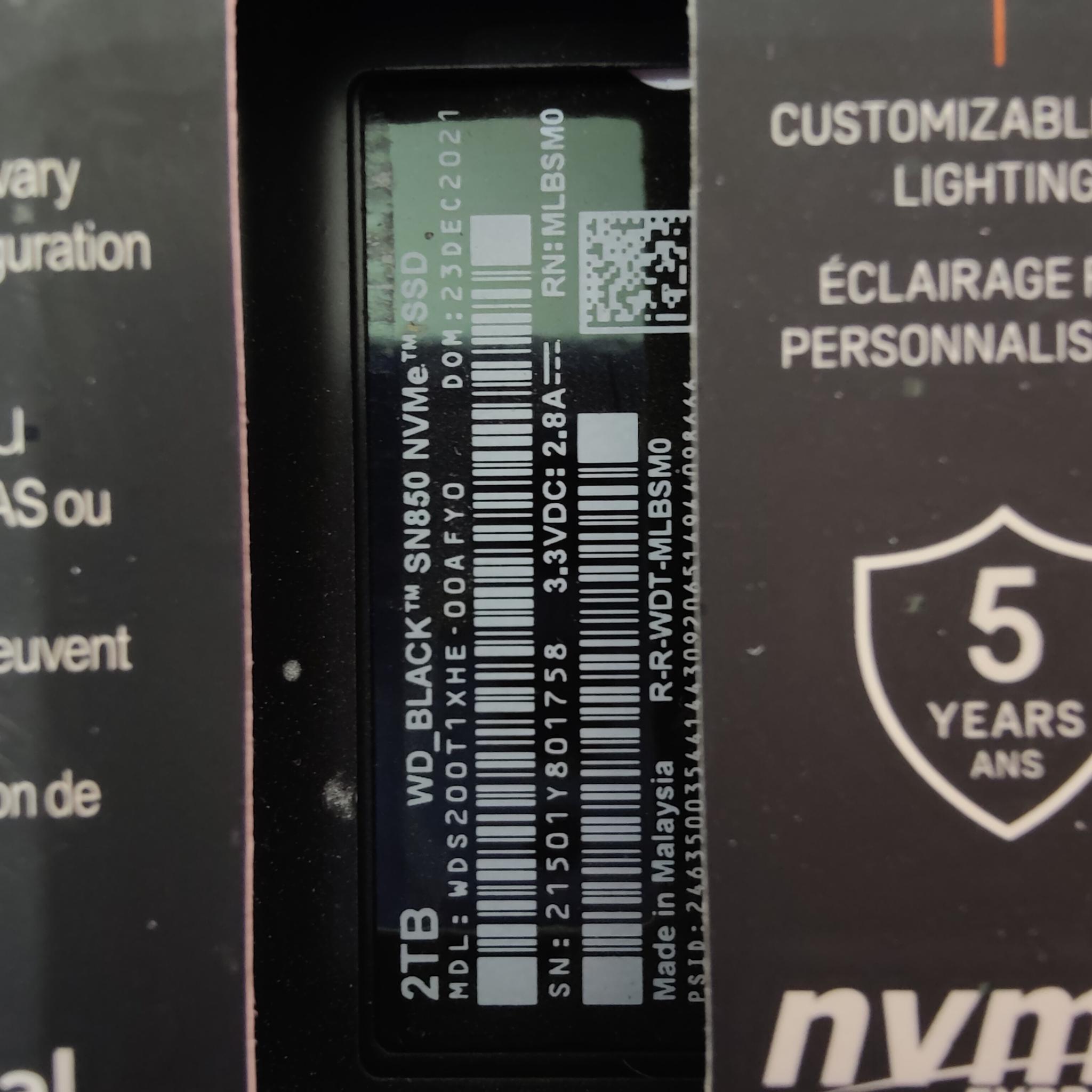 BNIB WD_Black SN850 2TB