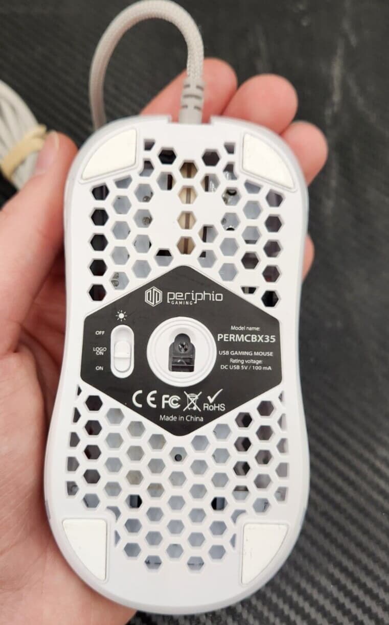 Periphio White USB Gaming Mouse (PERMCBX35)