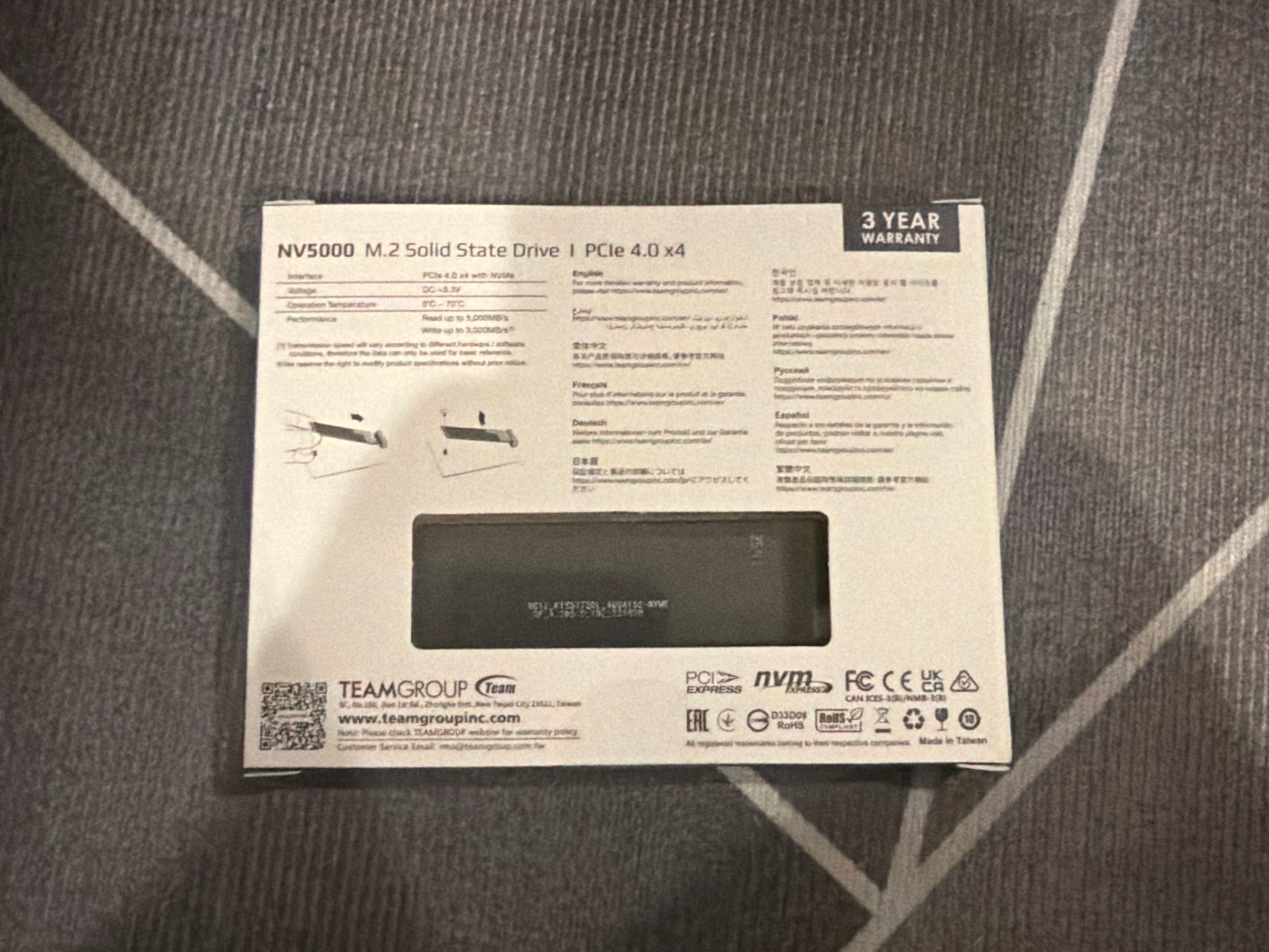 TEAMGROUP NV5000 1TB SLC Cache NVMe PCIe Gen4x4 M.2 2280