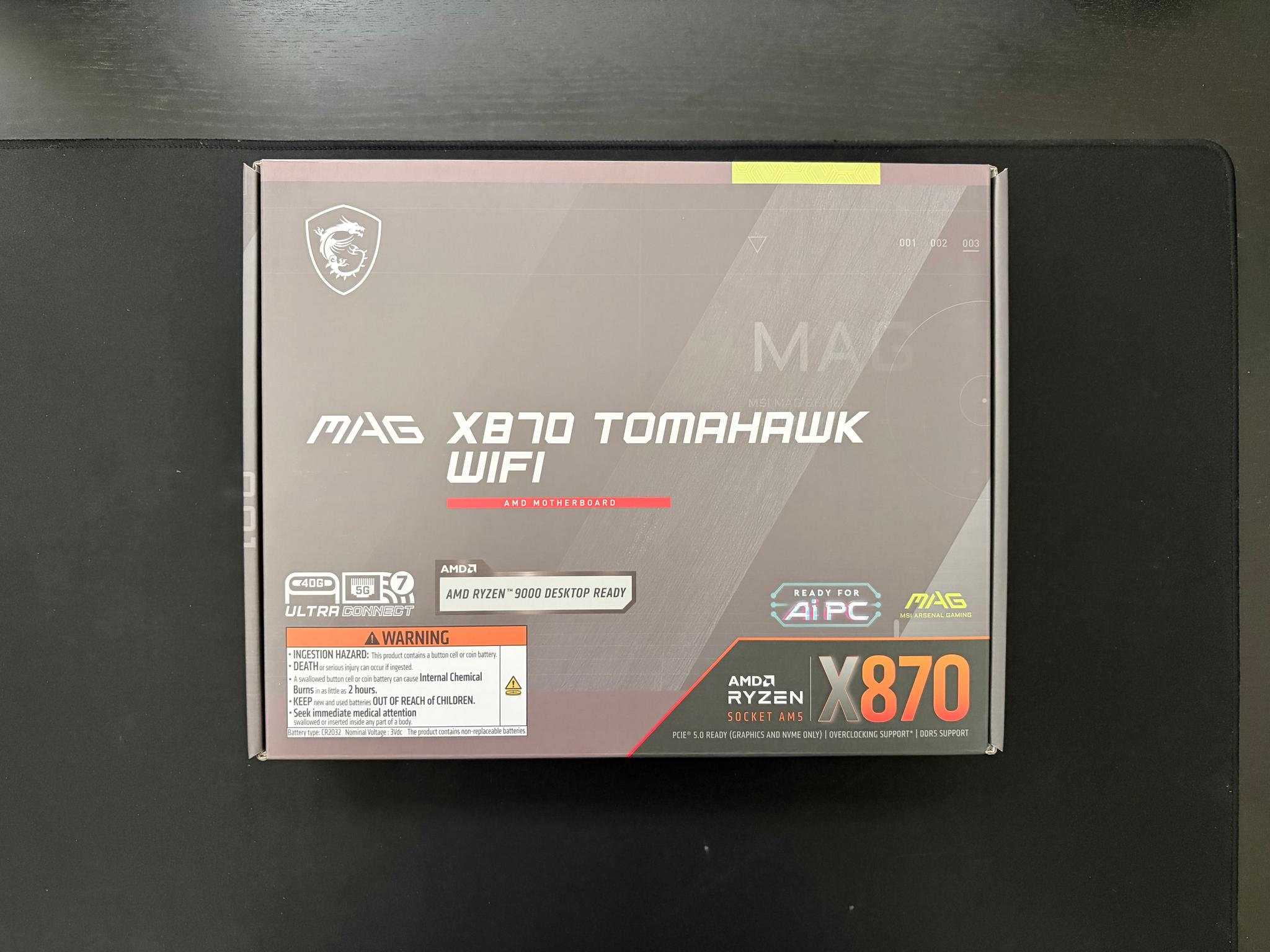 MSI MAG X870 TOMAHAWK WIFI AM5 ATX Gaming Motherboard AMD Wi-Fi 7
