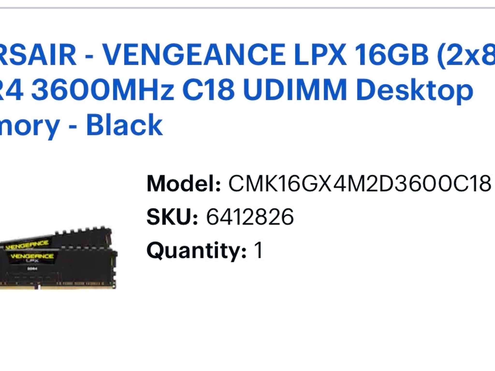 16gb DDR4 corsair ram. 3600mhz cl18