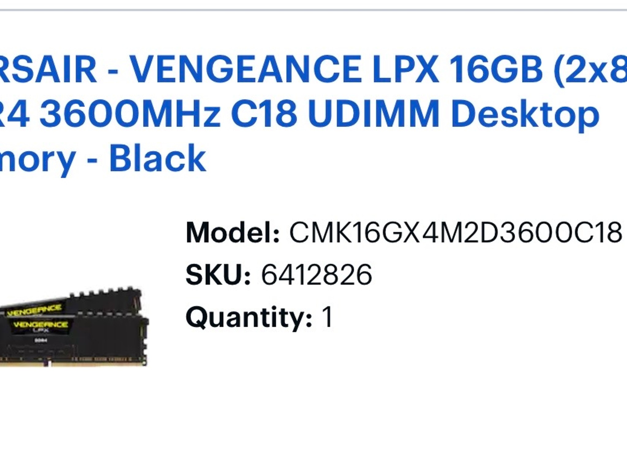 16gb DDR4 corsair ram. 3600mhz cl18