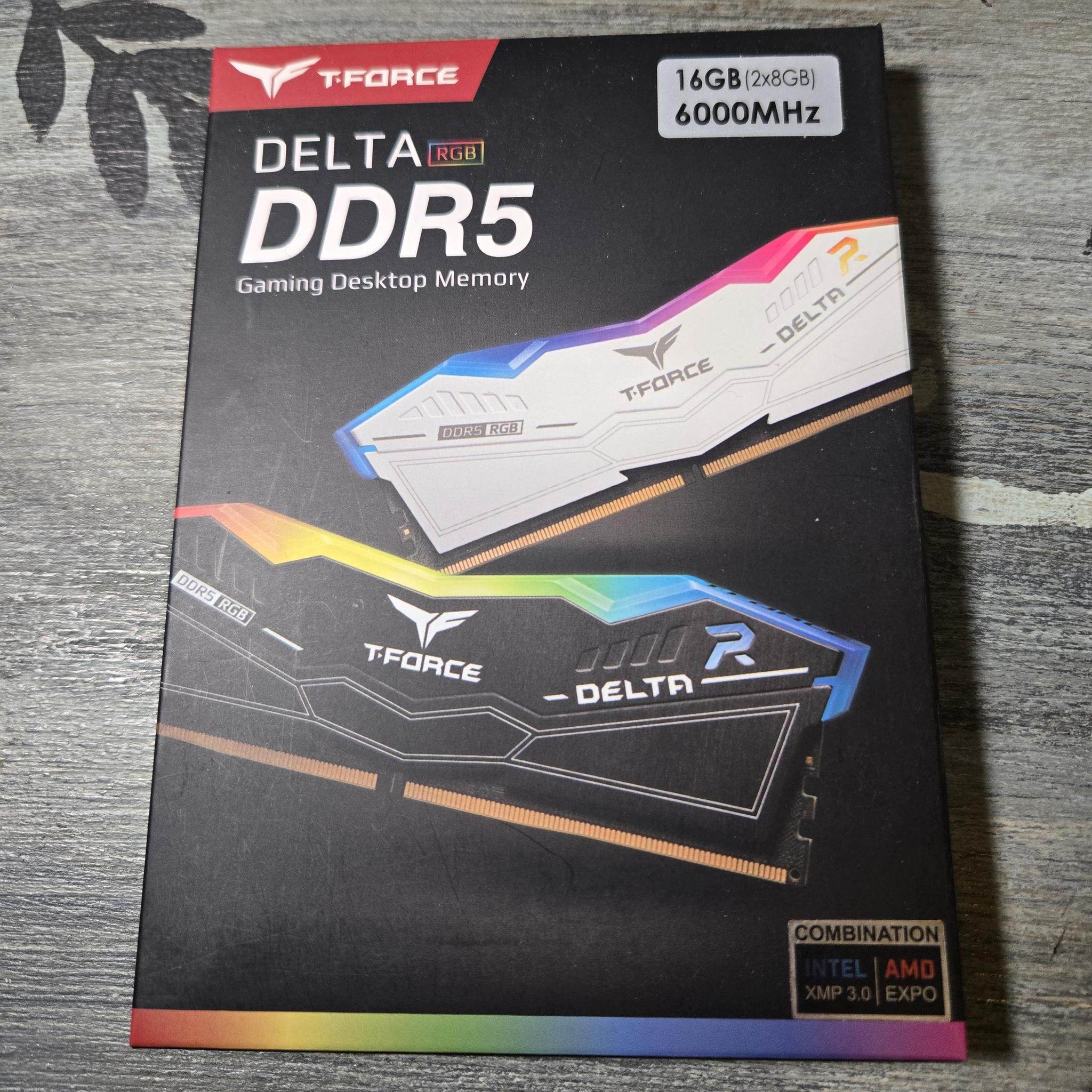 16gb (2x8)  T-Force White RGB, 6000MHz ,CL38