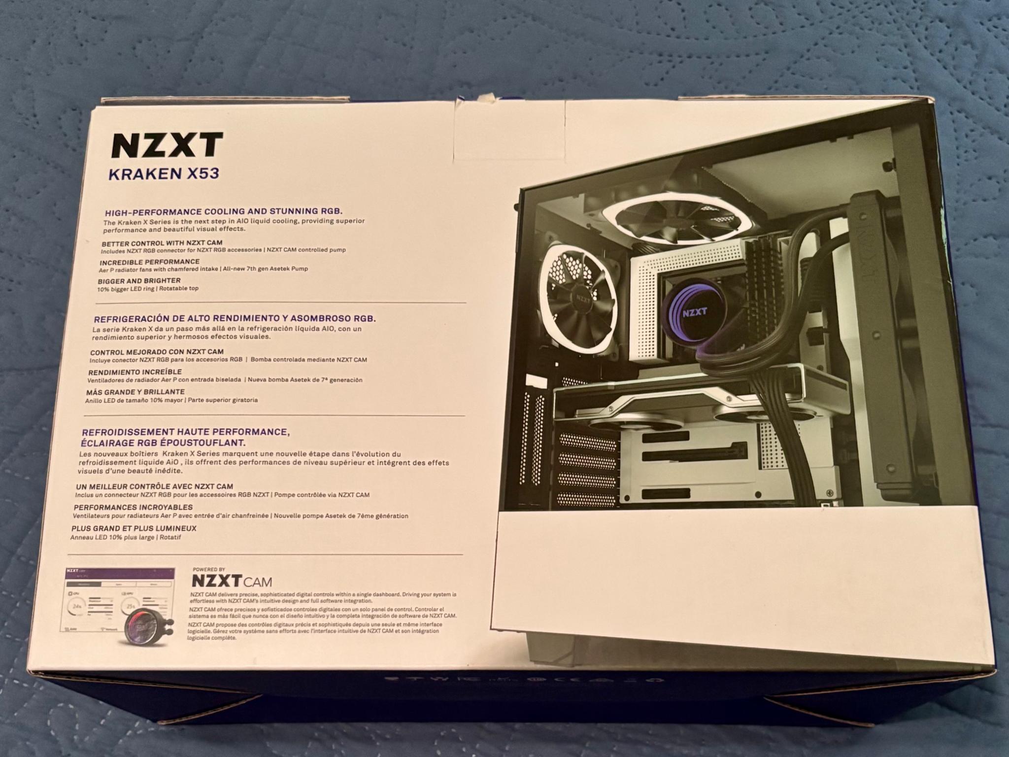 NZXT Kraken X53 RGB 240mm AIO Liquid CPU Cooler – LGA1700 & AM4 Support