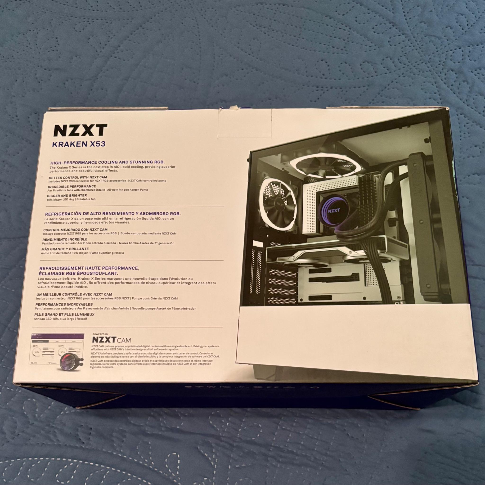 NZXT Kraken X53 RGB 240mm AIO Liquid CPU Cooler – LGA1700 & AM4 Support