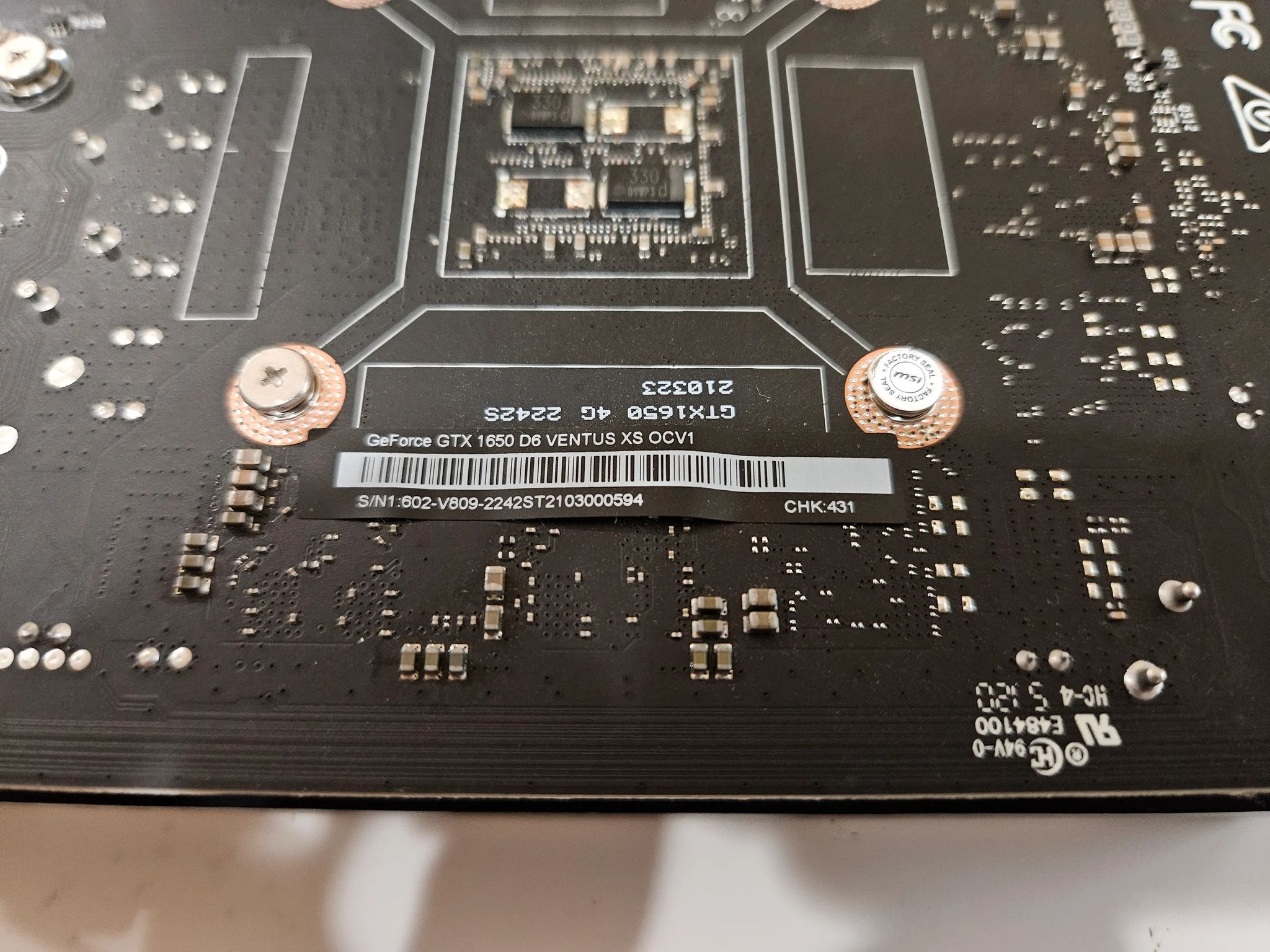MSI GeForce GTX 1650 4 GB Ventus XS OCV1 Graphics Card