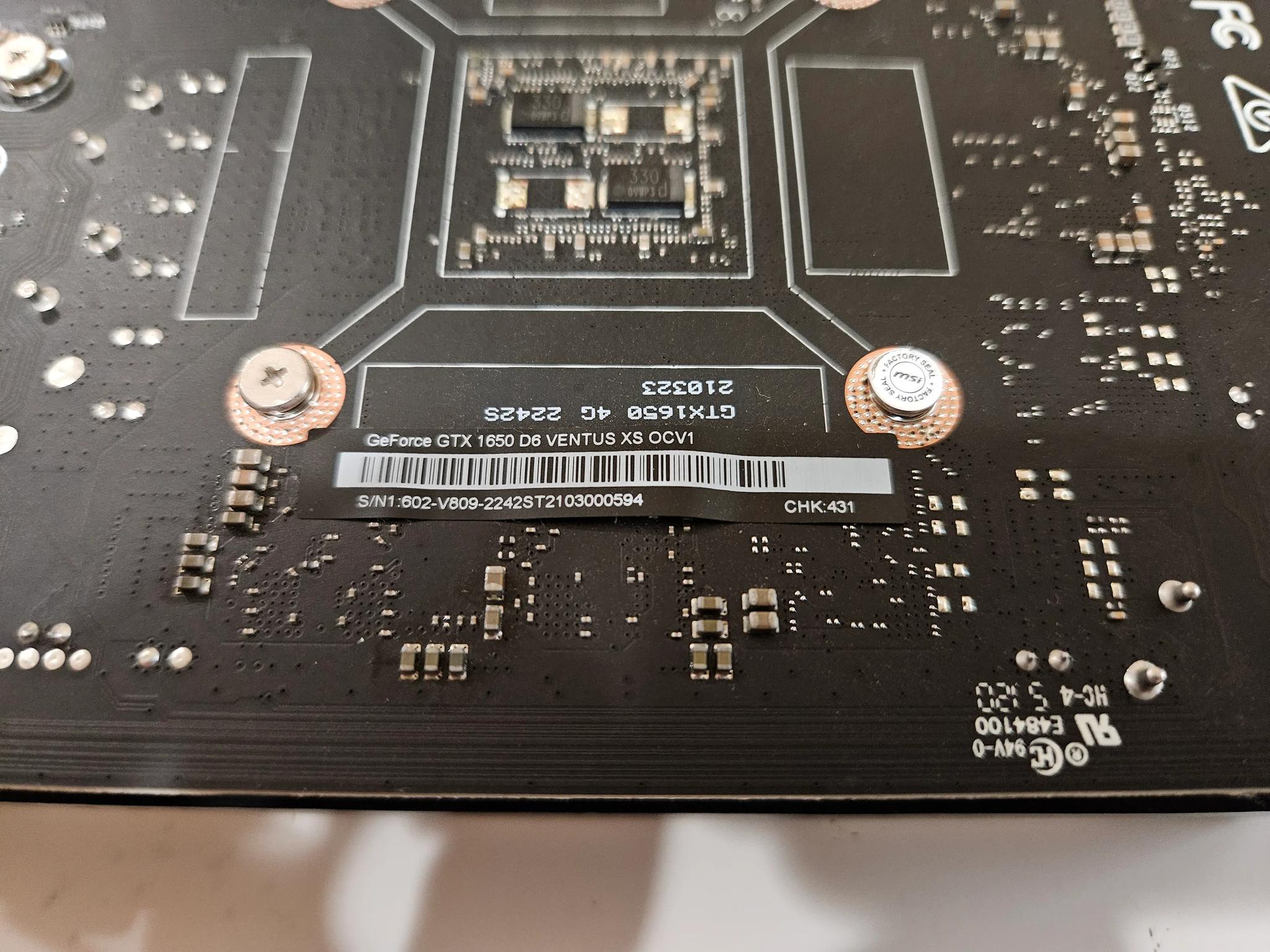 MSI GeForce GTX 1650 4 GB Ventus XS OCV1 Graphics Card
