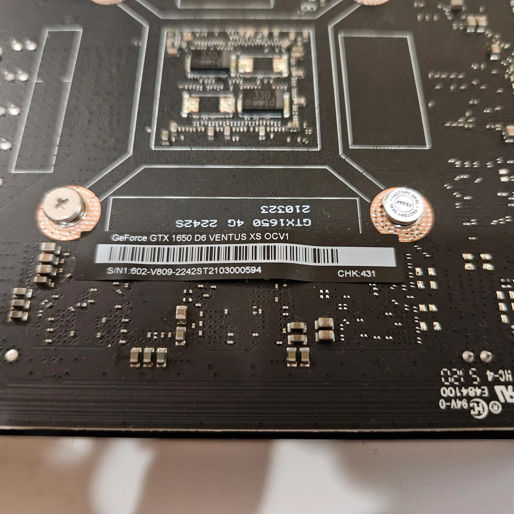 MSI GeForce GTX 1650 4 GB Ventus XS OCV1 Graphics Card