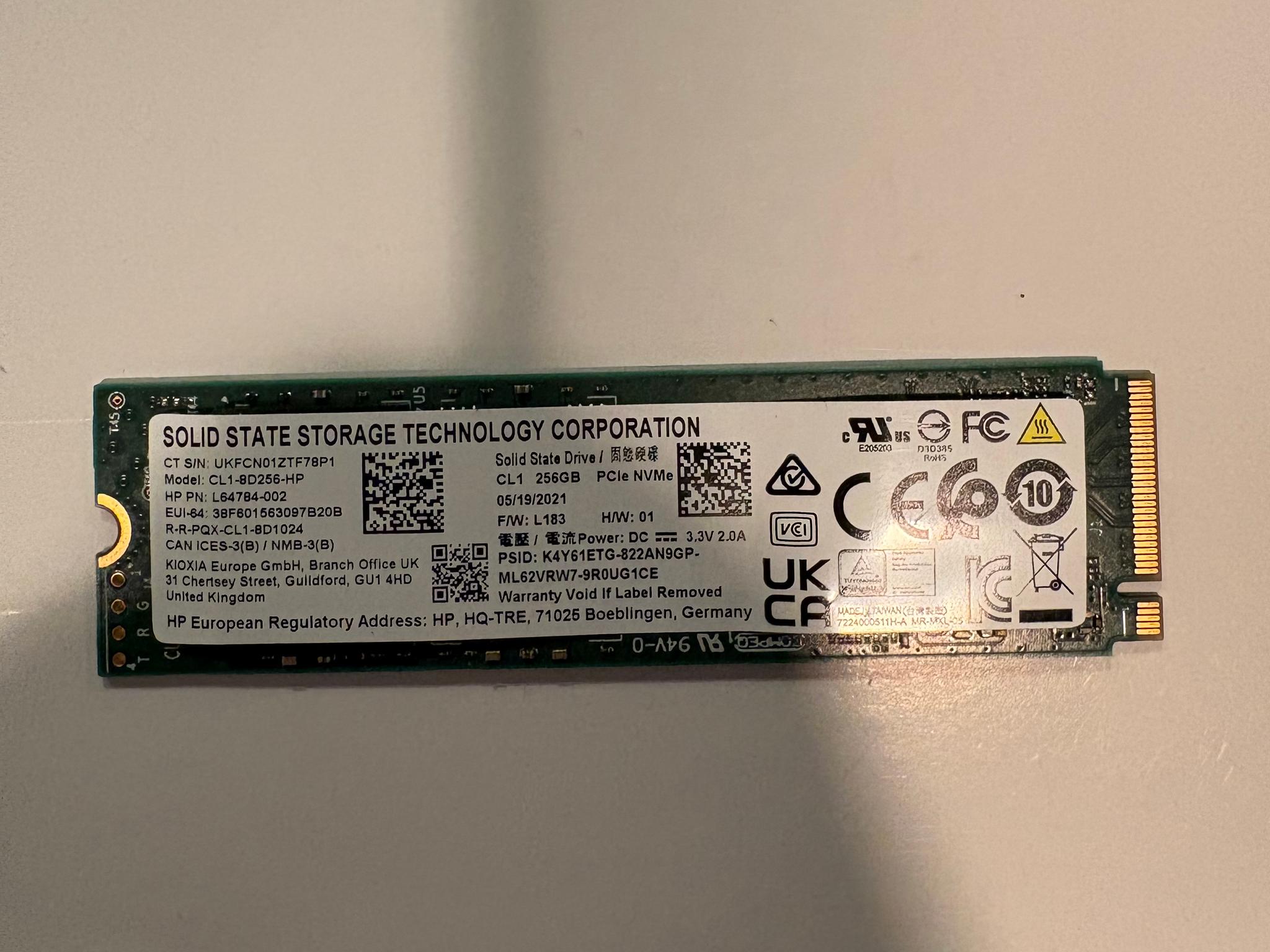 Kixoia/HP OEM 256GB SSD NVMe Gen3.0x4