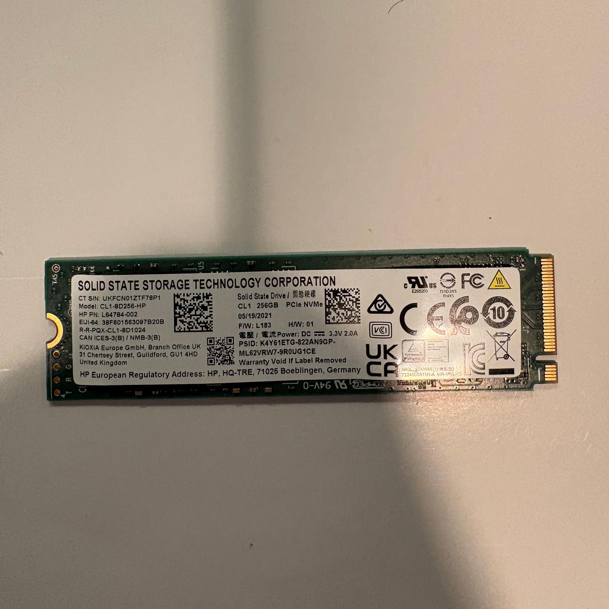Kixoia/HP OEM 256GB SSD NVMe Gen3.0x4