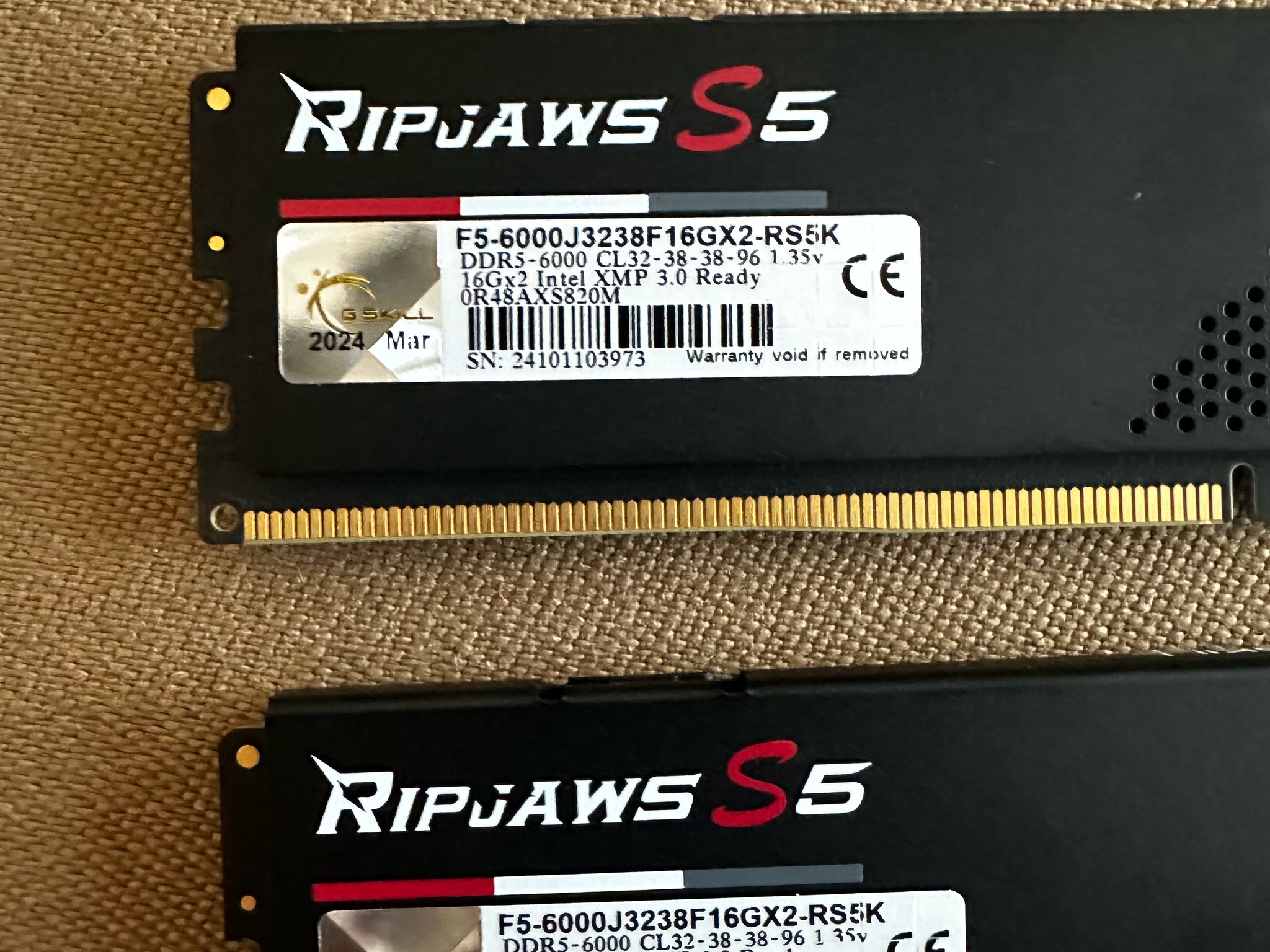 G. Skill RipJaws DDR5 6000 32gb (16x2) Ram