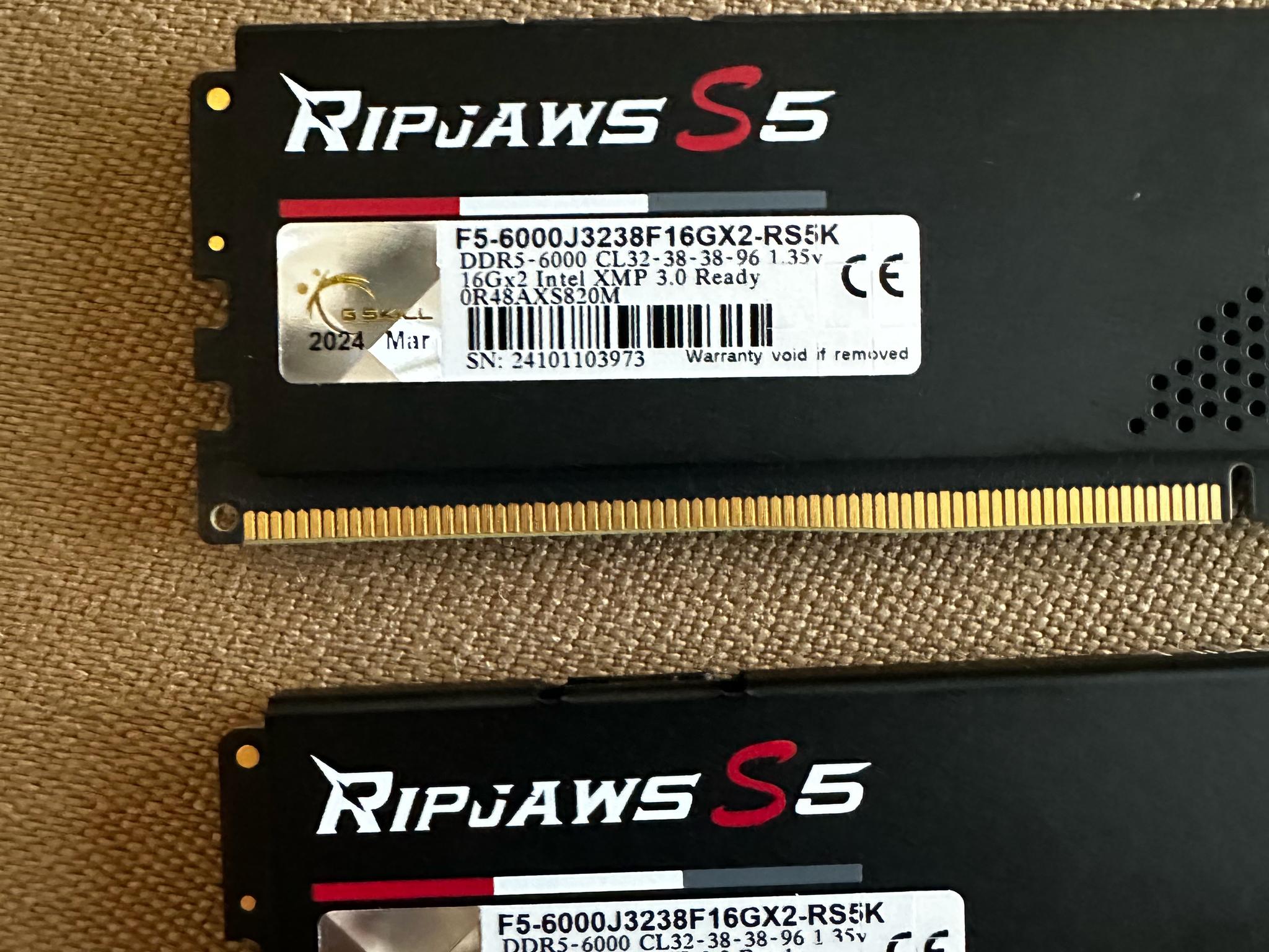 G. Skill RipJaws DDR5 6000 32gb (16x2) Ram