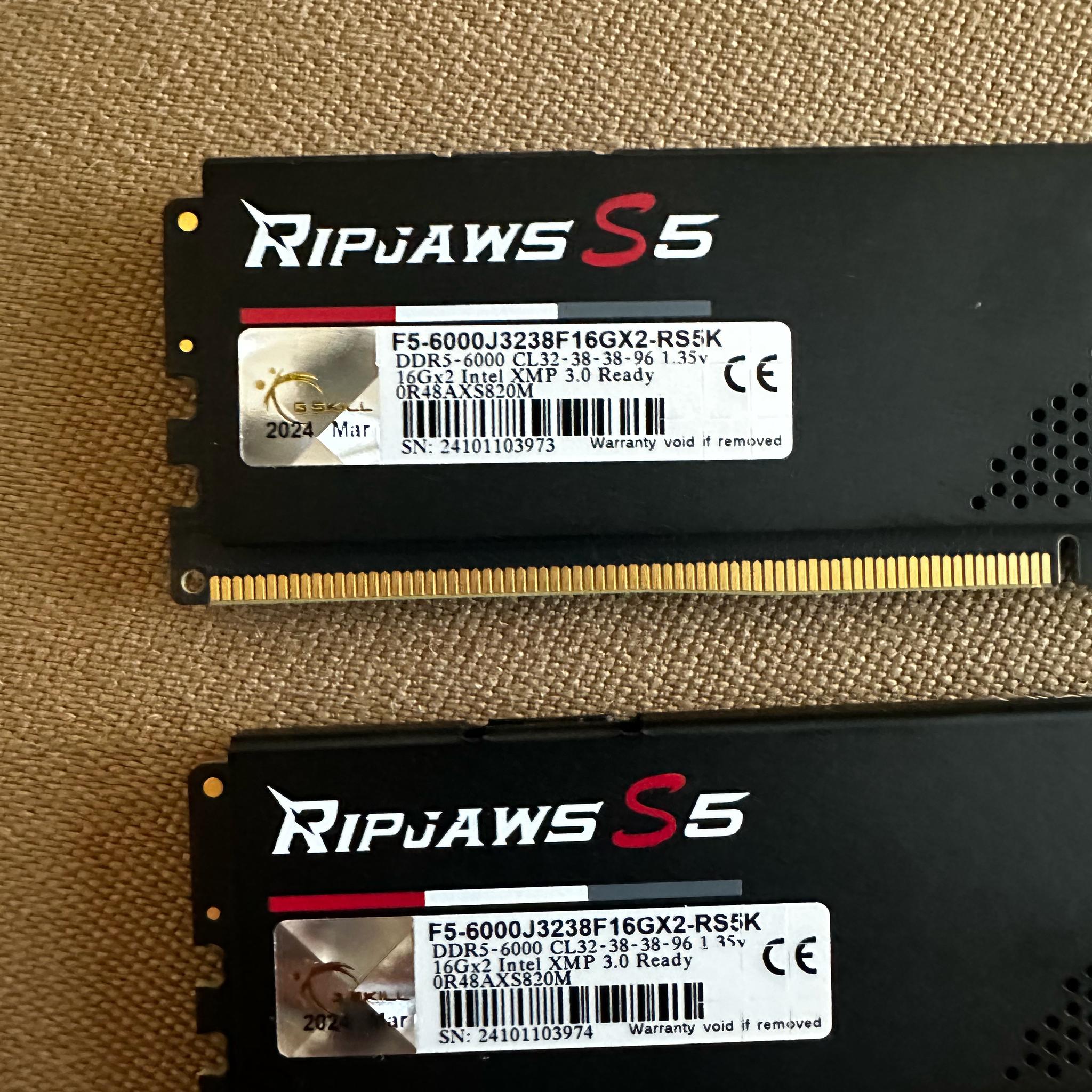 G. Skill RipJaws DDR5 6000 32gb (16x2) Ram