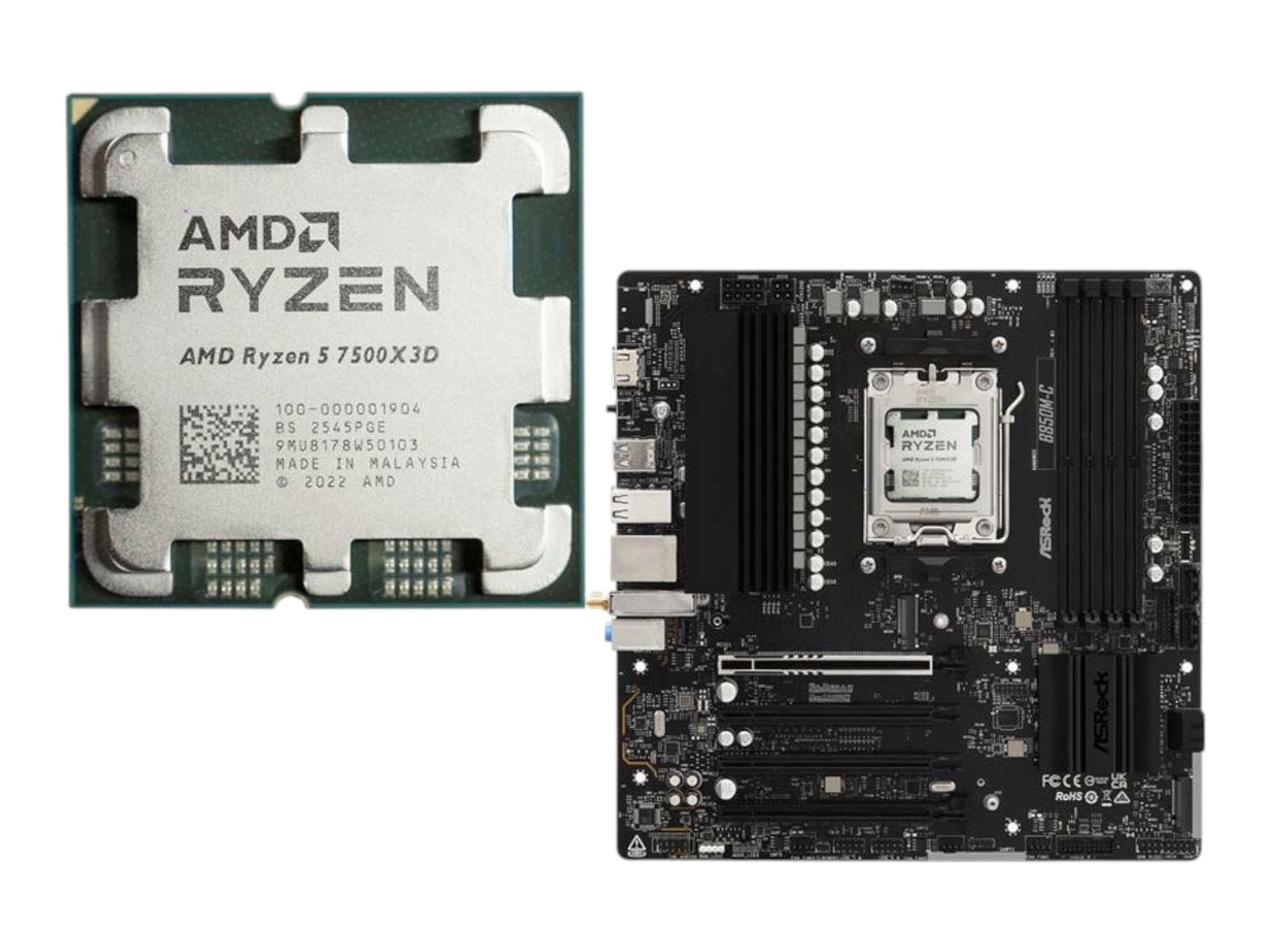 AMD Ryzen 5 7500X3D + Asrock B850M-C WI-FI (CPU + Motherboard Bundle)