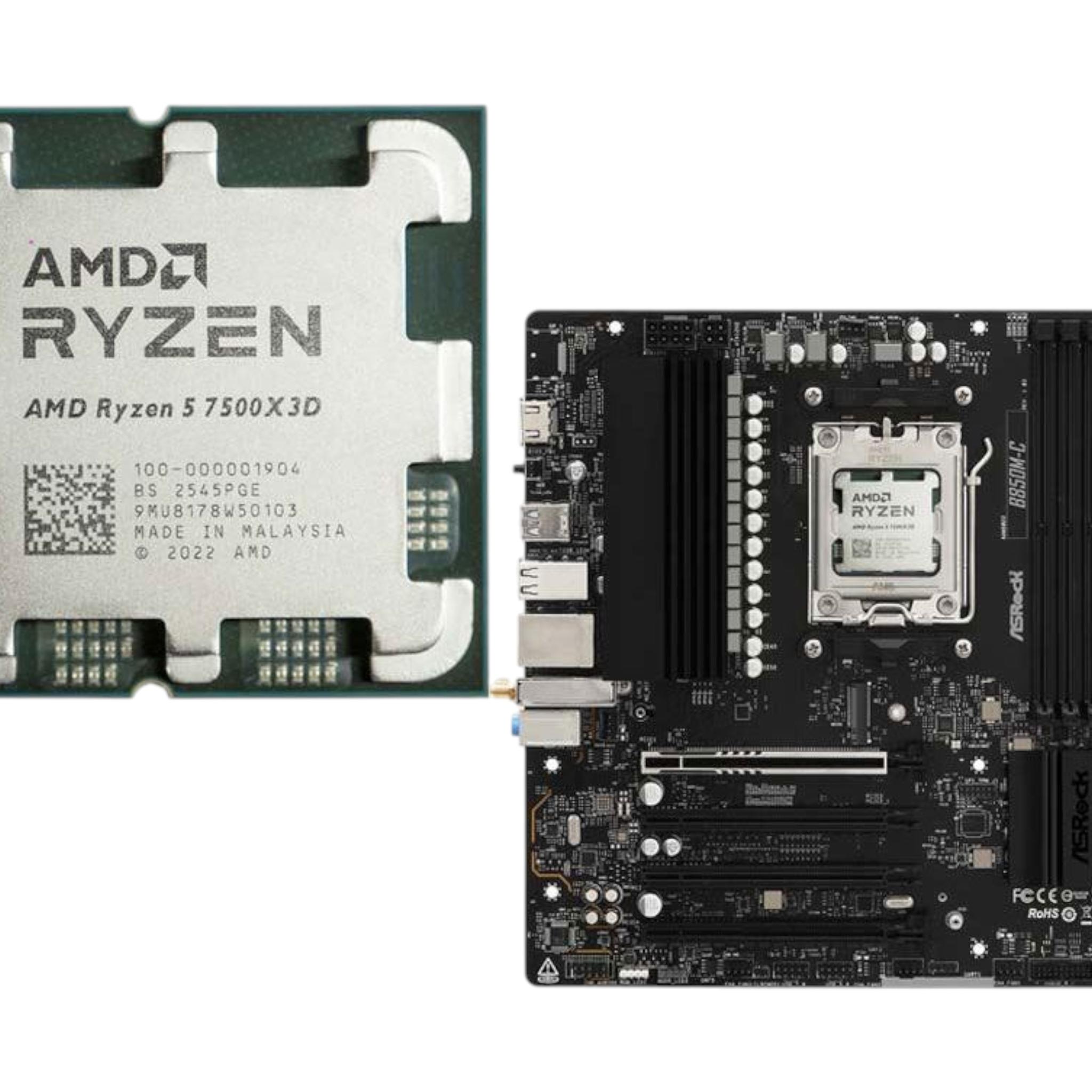 AMD Ryzen 5 7500X3D + Asrock B850M-C WI-FI (CPU + Motherboard Bundle)