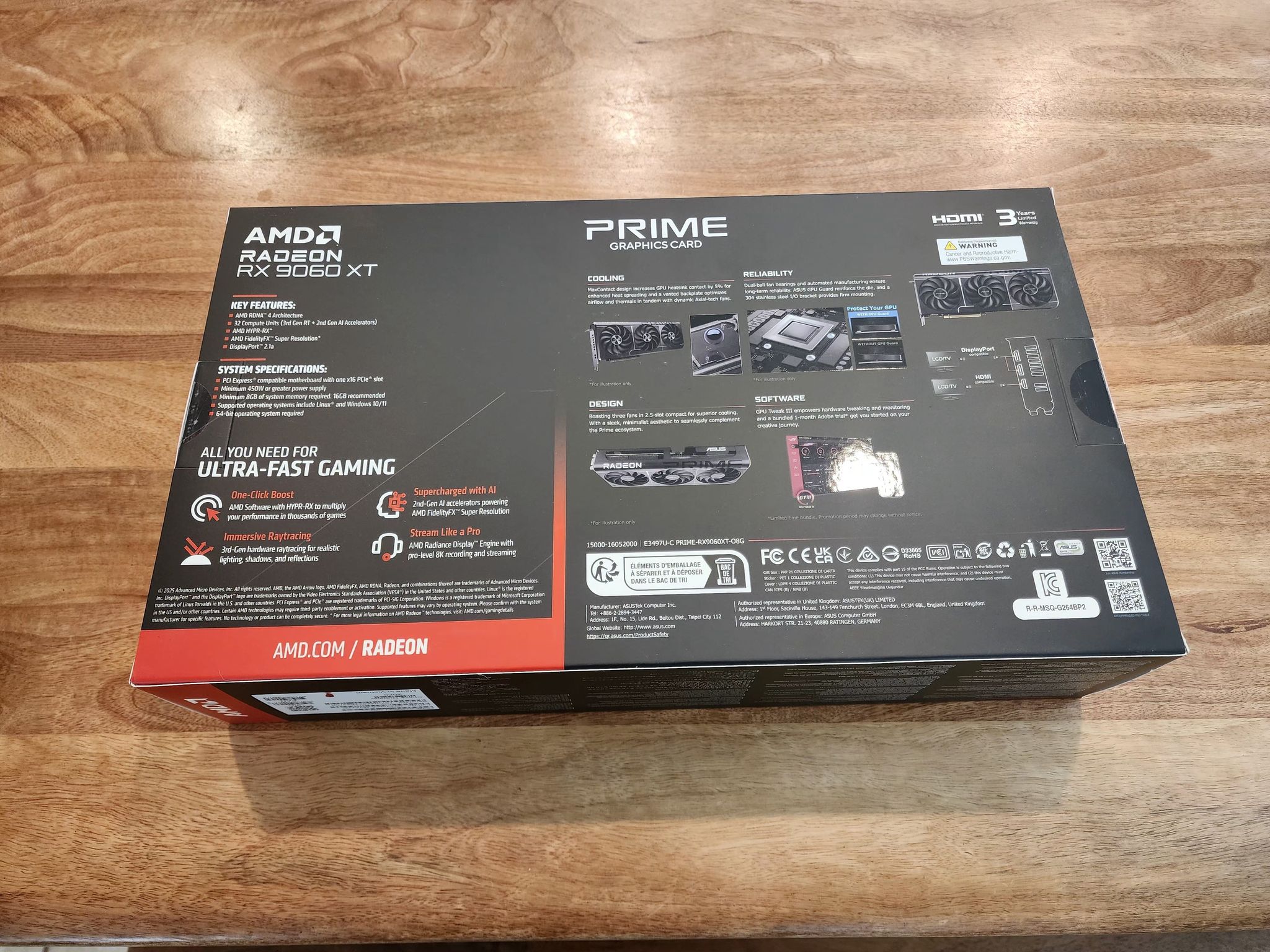 ASUS PRIME Radeon RX 9060 XT 8GB GDDR6 PCI Express 5.0 x16 ATX Graphics Card PRIME-RX9060XT-O8G
