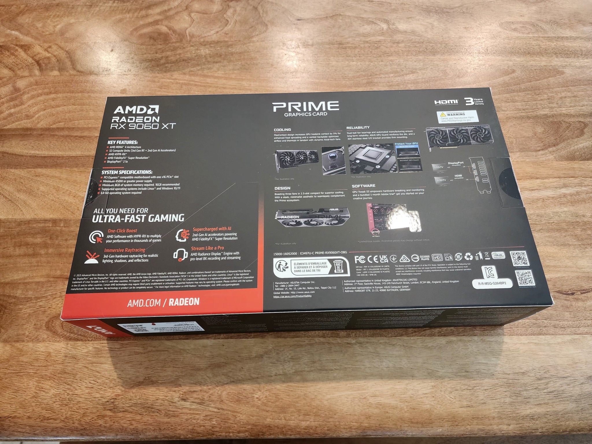 ASUS PRIME Radeon RX 9060 XT 8GB GDDR6 PCI Express 5.0 x16 ATX Graphics Card PRIME-RX9060XT-O8G