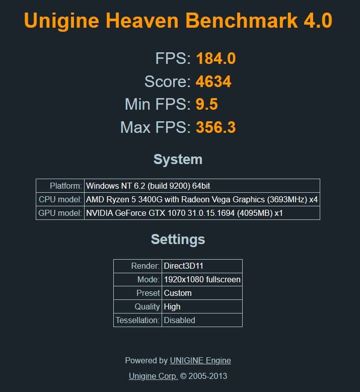 EVGA GTX 1070 SC (8gb), AMD Ryzen 5 3400g, DDR4 3000MHz 16GB (8x2), 500GB NVMe, 750W Platinum