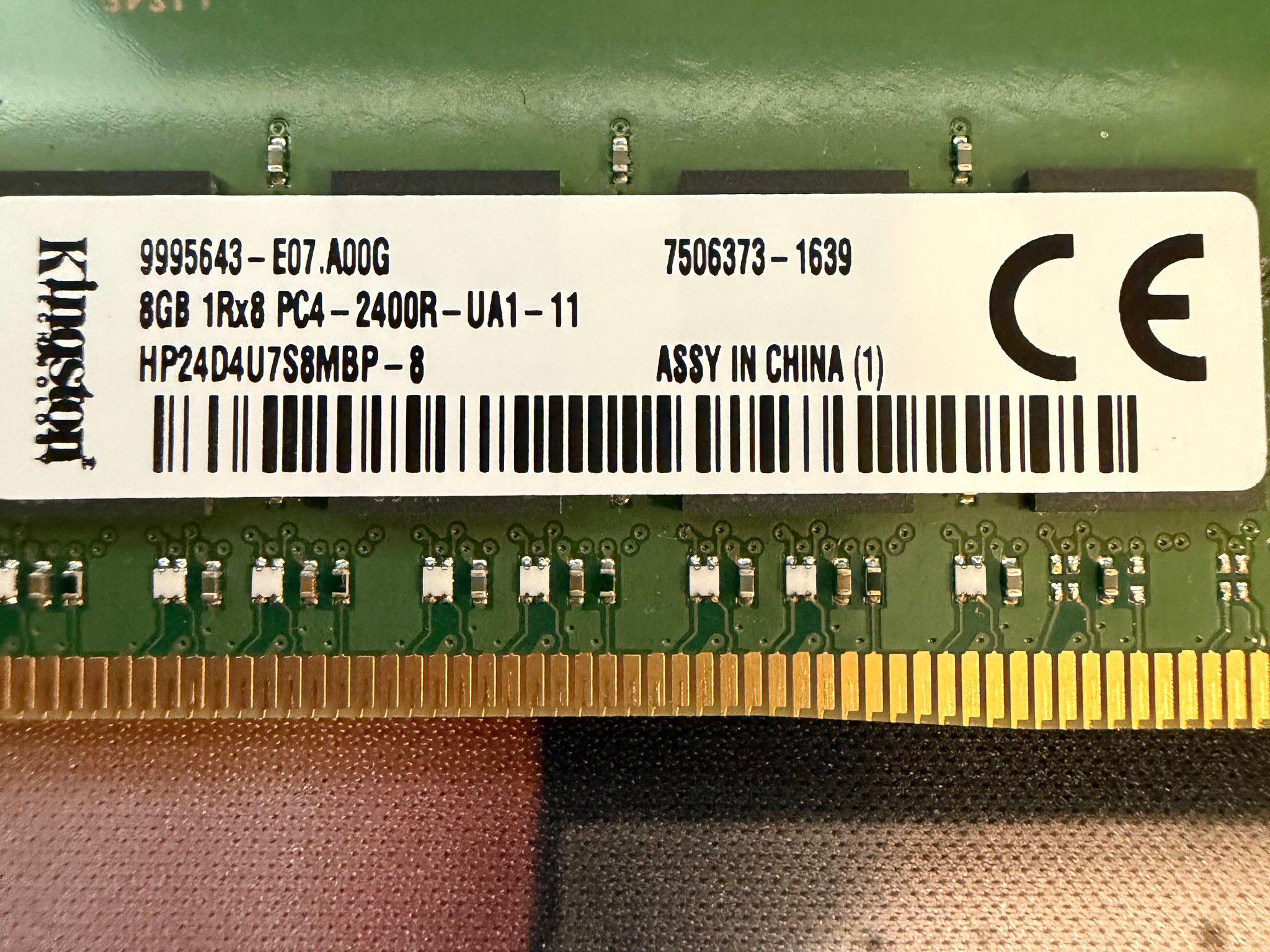 Kingston 8GB DDR4-2400 PC4-2400R Desktop Memory RAM Module KTH-PL424D4U7S8MBP-8