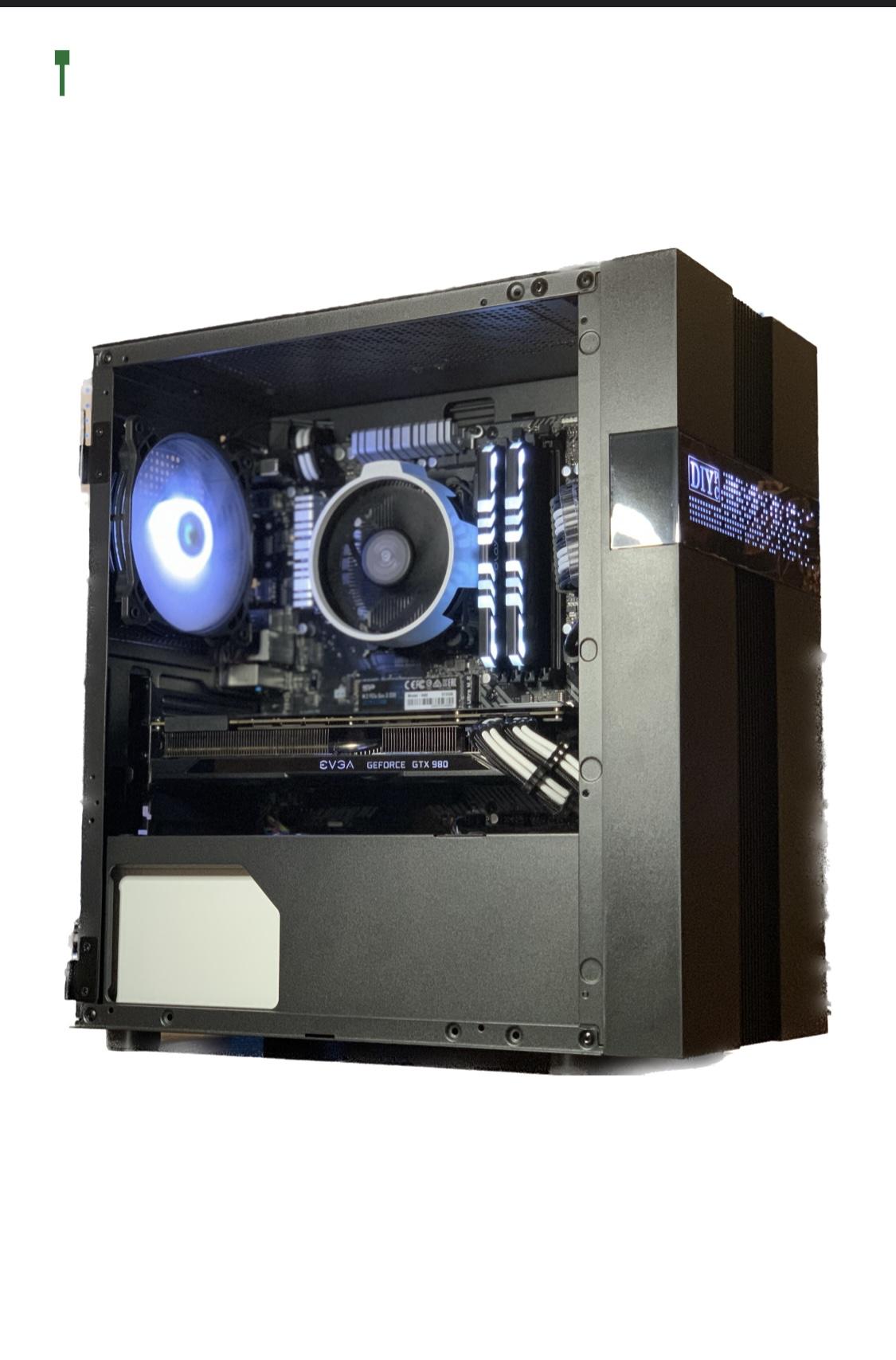 Black/White Gaming PC (Ryzen 5 2600 + GTX 980)w/ wifi