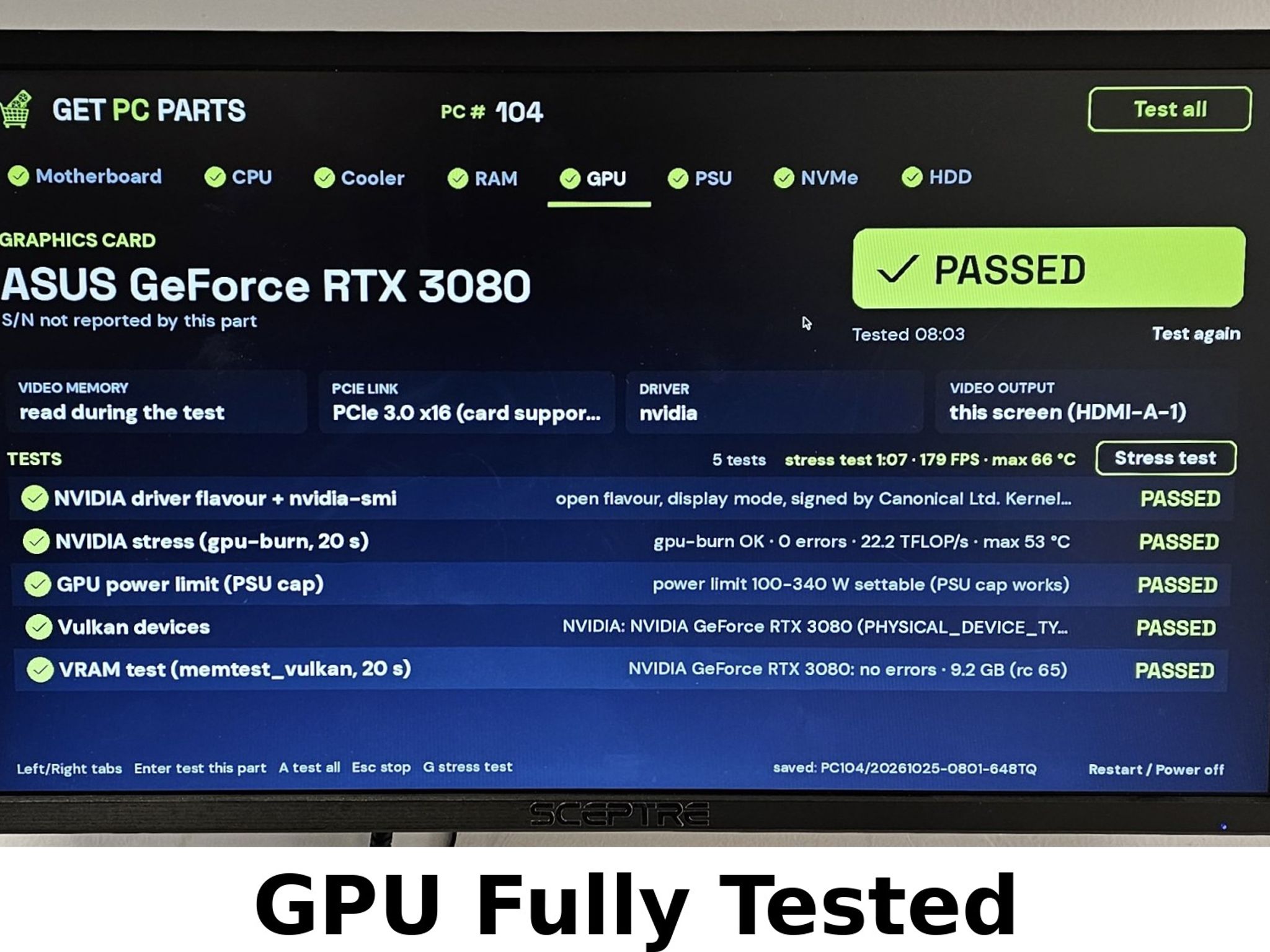 RTX 3080 ASUS TUF Gaming 10GB