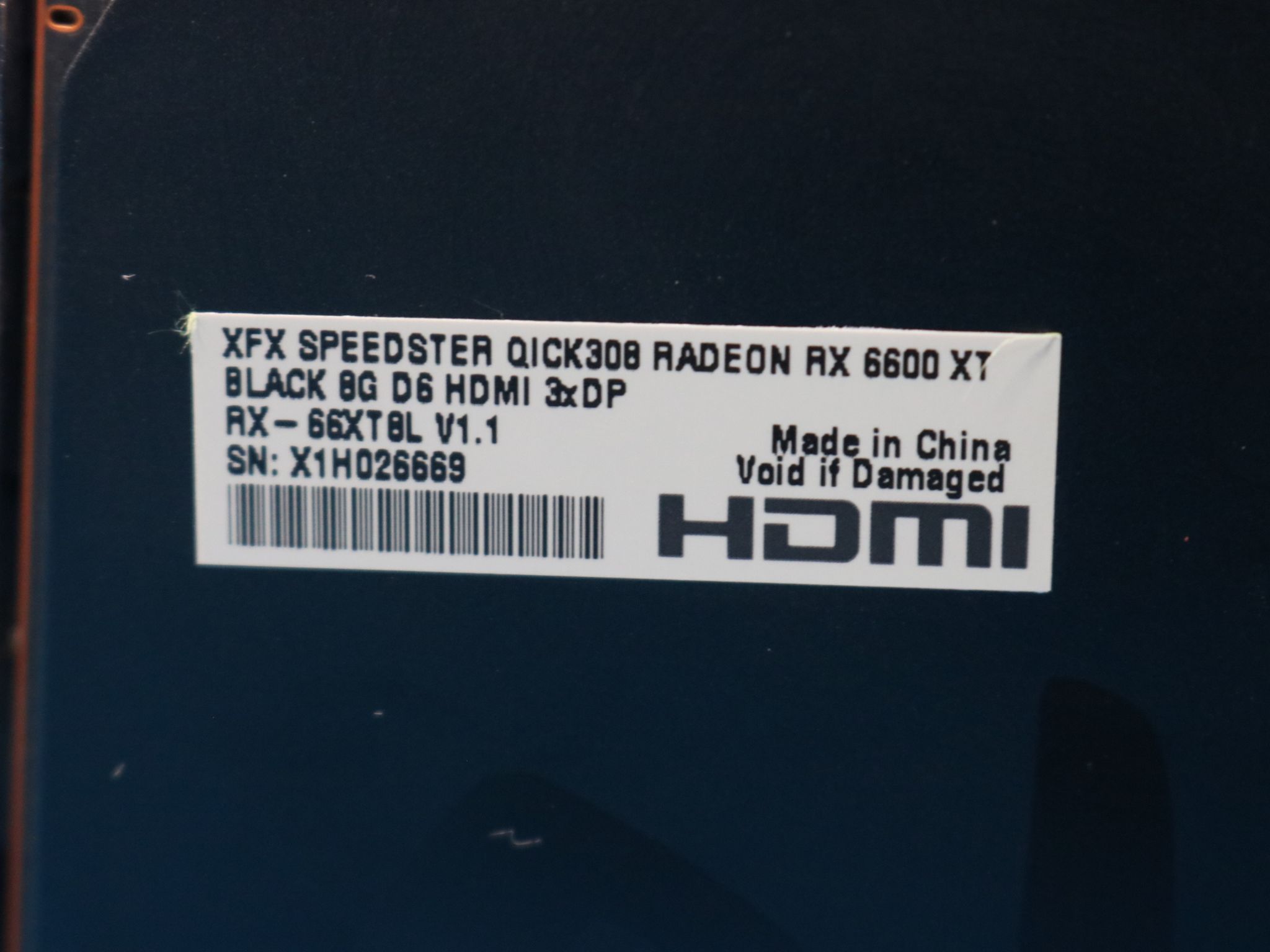 XFX Speedster Qick308 AMD Radeon RX 6600 XT Black 8GB GDDR6 PCIe 4.0 x16 Desktop GPU RX-66XT8L V1.1