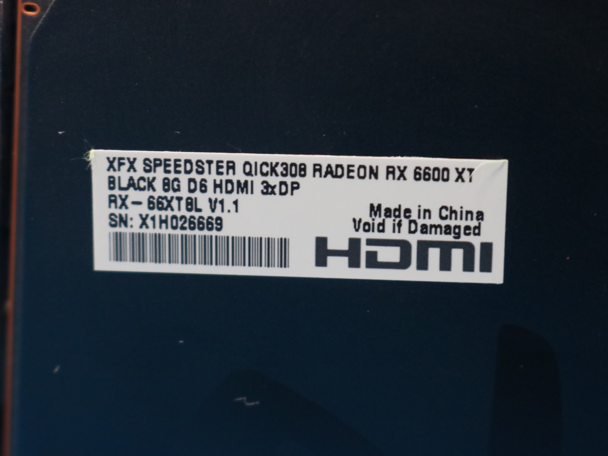 XFX Speedster Qick308 AMD Radeon RX 6600 XT Black 8GB GDDR6 PCIe 4.0 x16 Desktop GPU RX-66XT8L V1.1