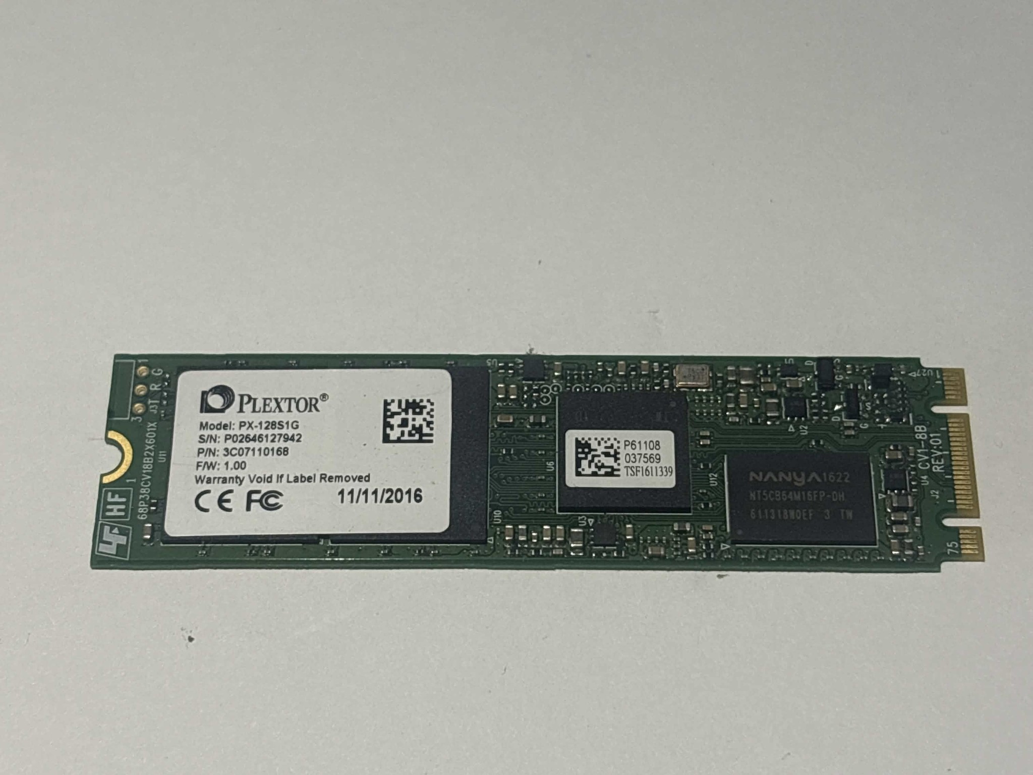 Plextor 128GB SATA SSD Tested Working 100% Health Low Hours