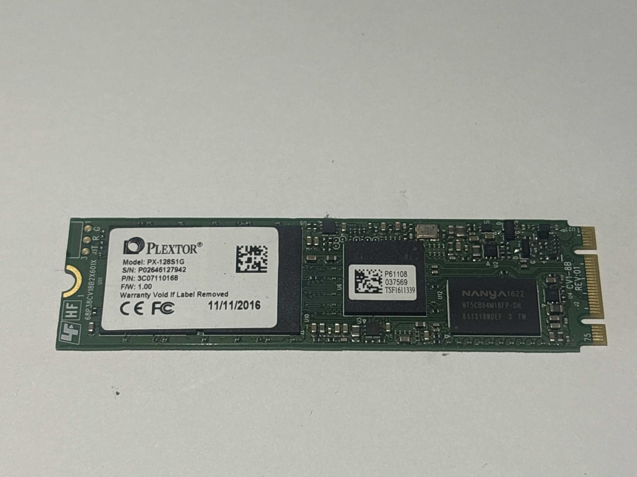 Plextor 128GB SATA SSD Tested Working 100% Health Low Hours