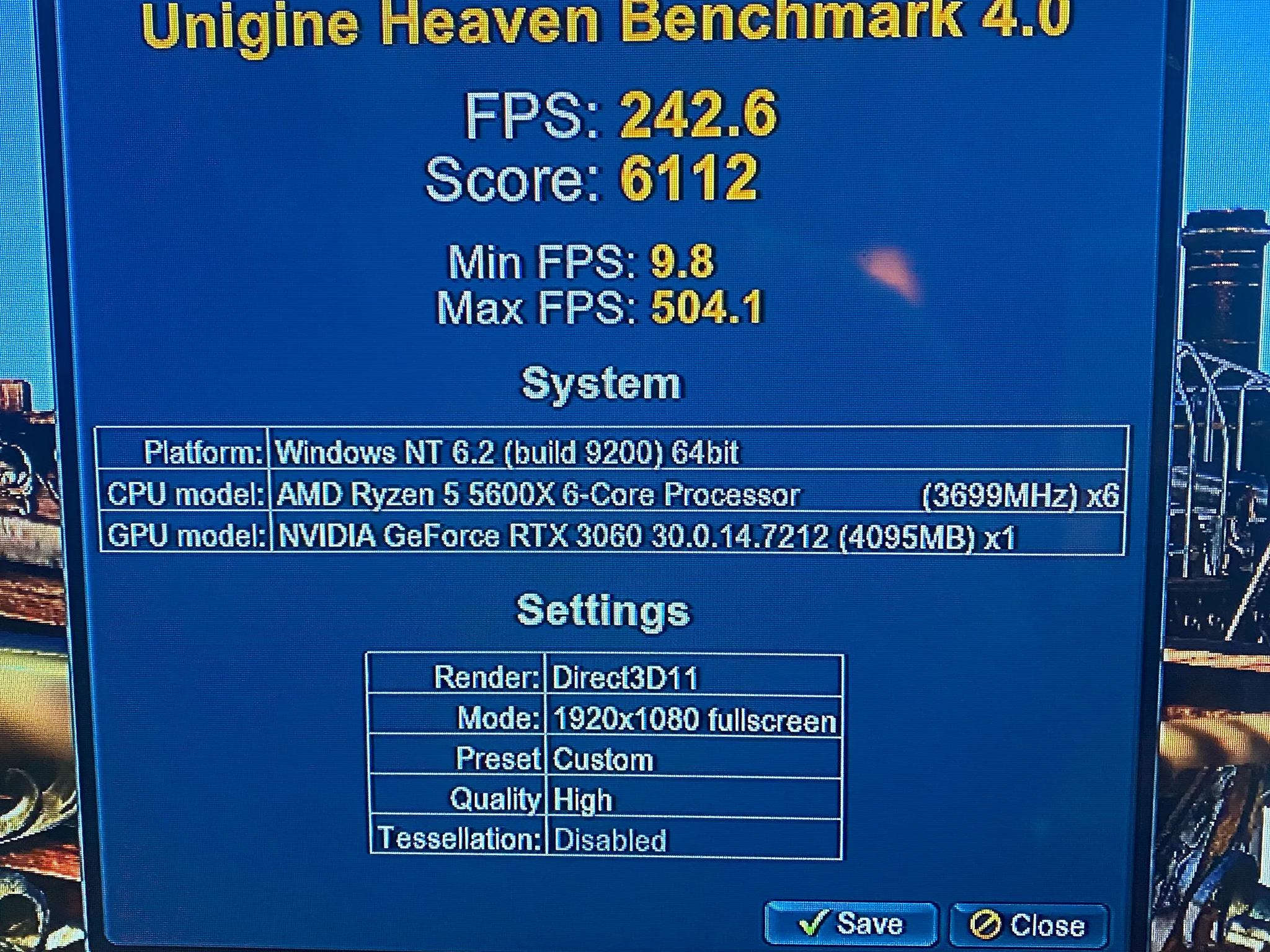 ryzen 5 5600x/geforce 306012gb