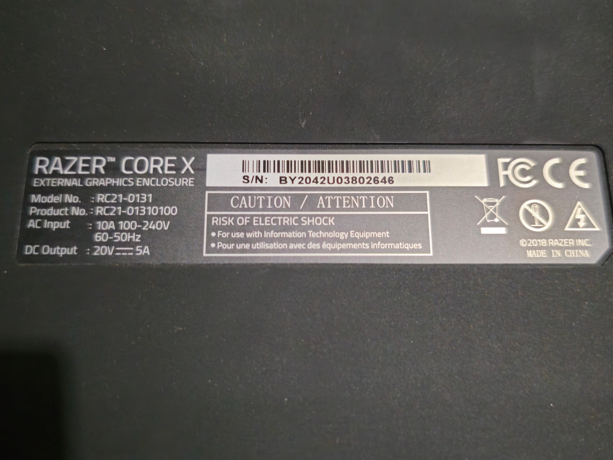 Razer Core X External GPU Enclosure