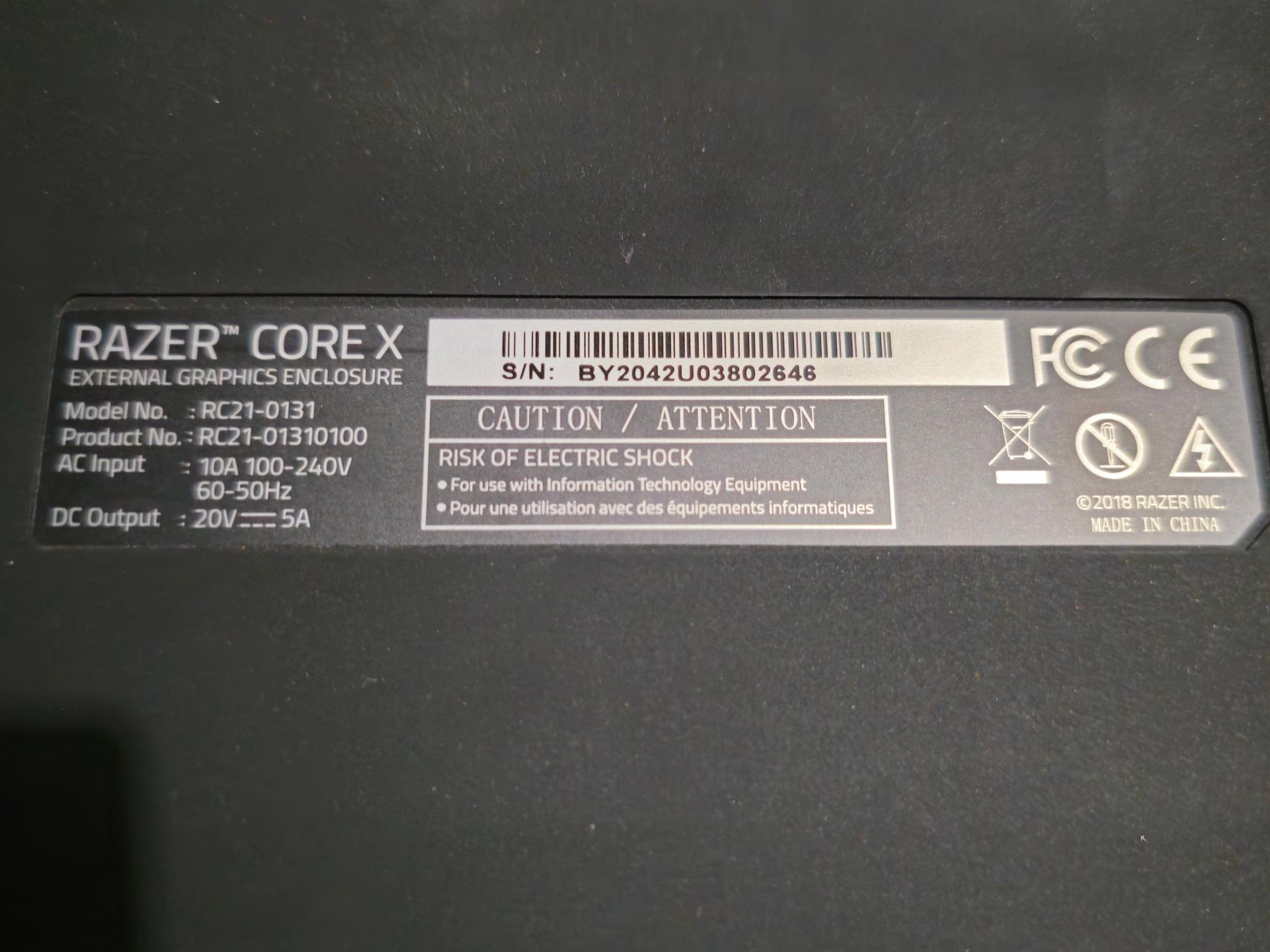 Razer Core X External GPU Enclosure