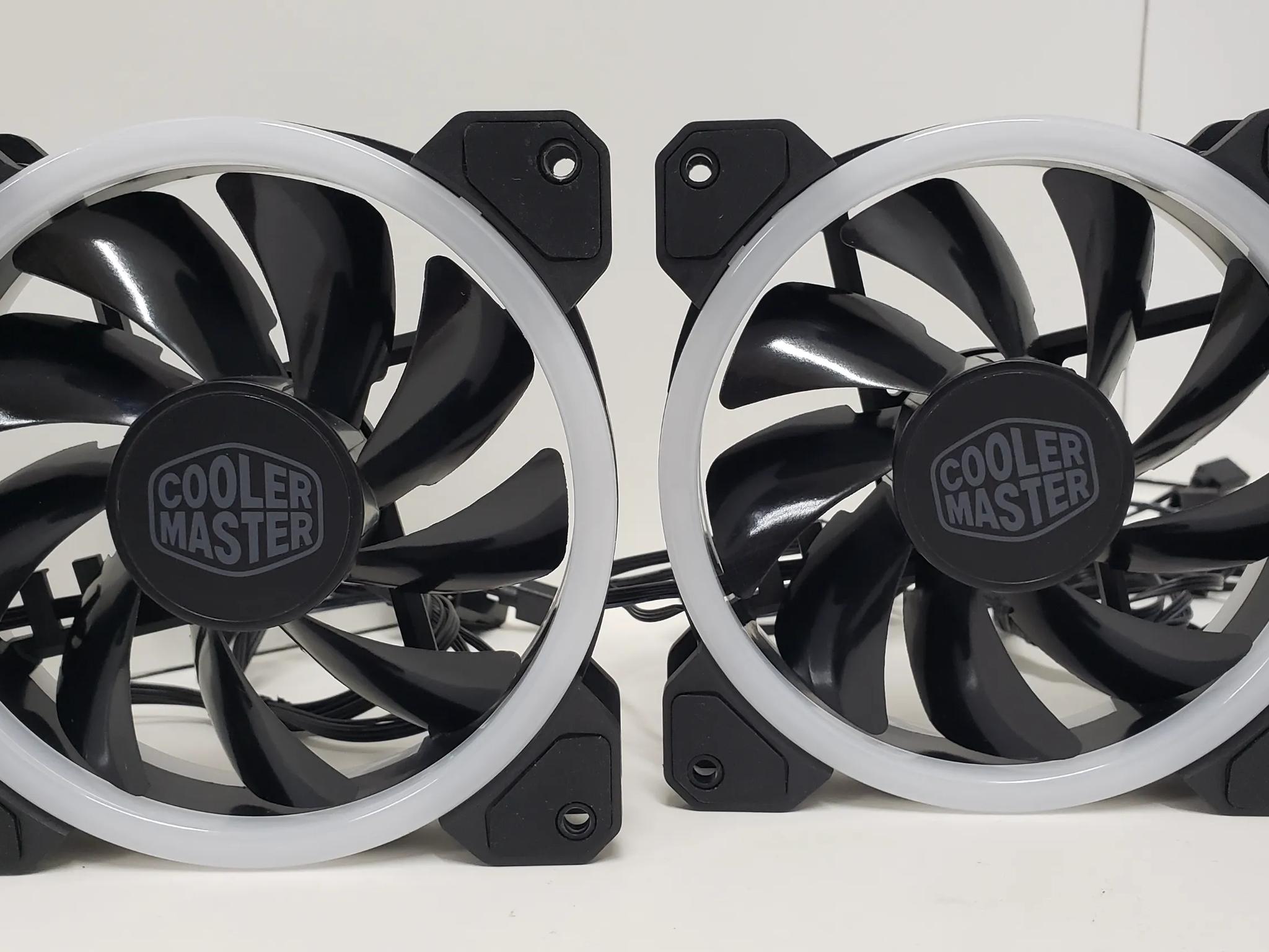 Cooler Master 120mm ARGB case fans, 3-pin, 1200 RPM, 12V/0.6A - LOT of 4 fans