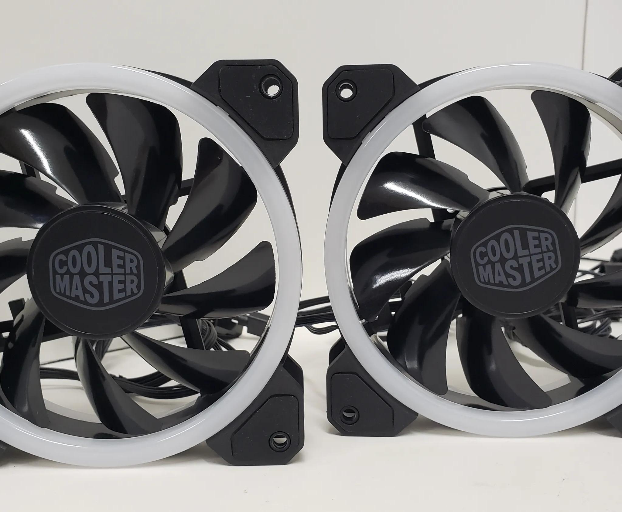 Cooler Master 120mm ARGB case fans, 3-pin, 1200 RPM, 12V/0.6A - LOT of 4 fans