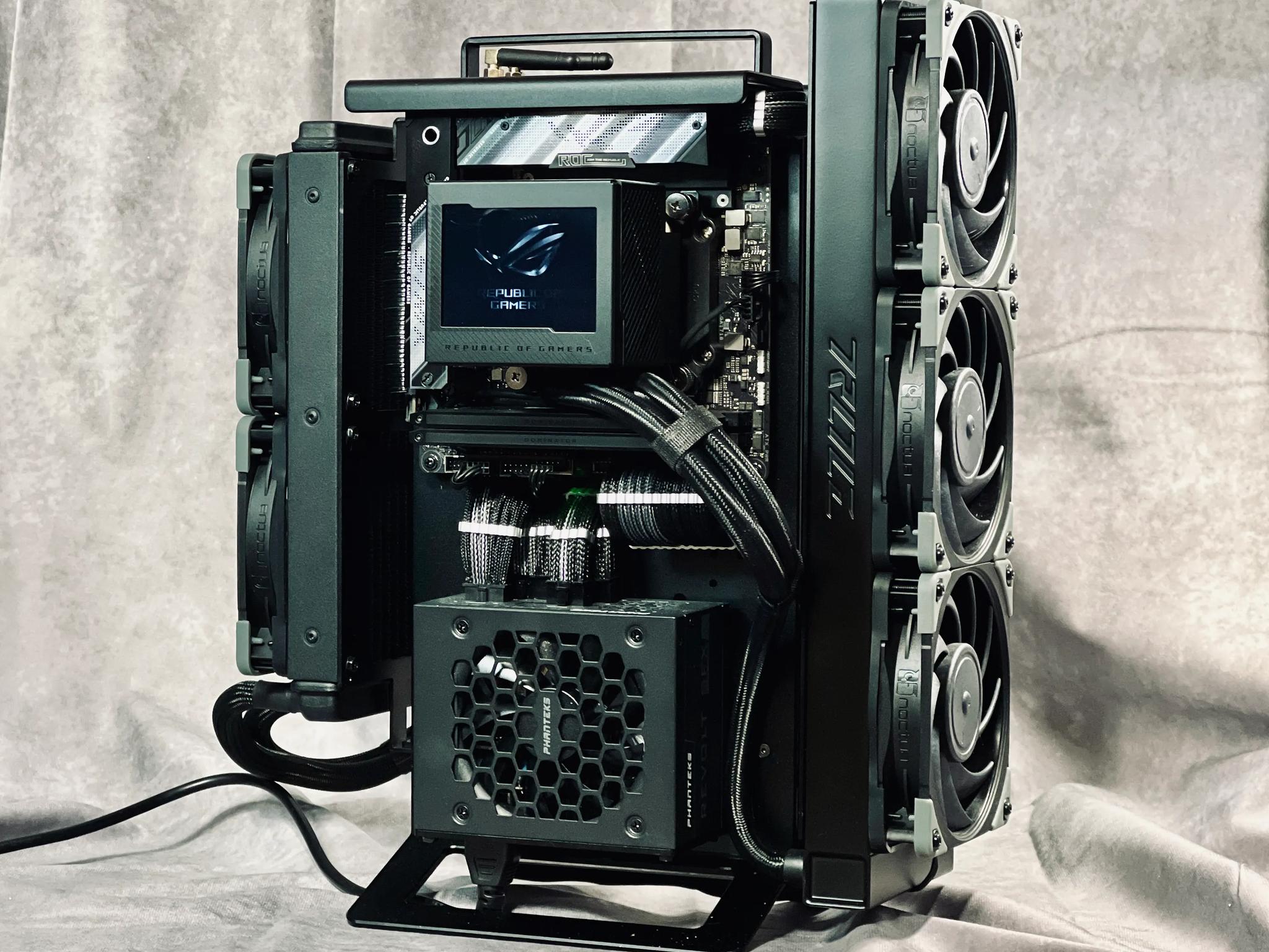 High-end Gaming PC in the Xproto-L - 7800X3D, RTX 4090, 64GB Dom. Titanium DDR5, Dual AIO Cooling