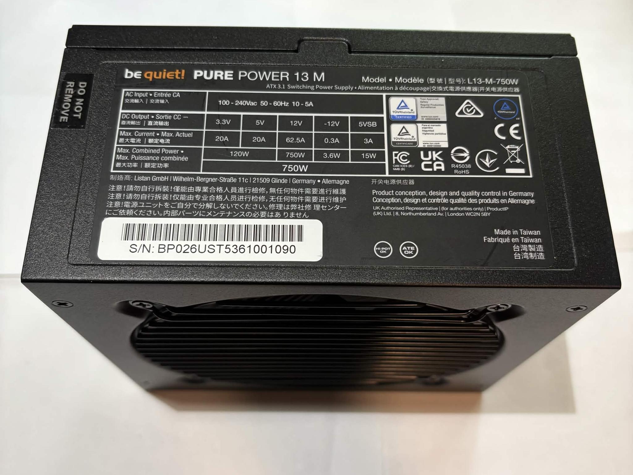 be quiet! Pure Power 13M 750W 80+ Gold Modular PSU NEW