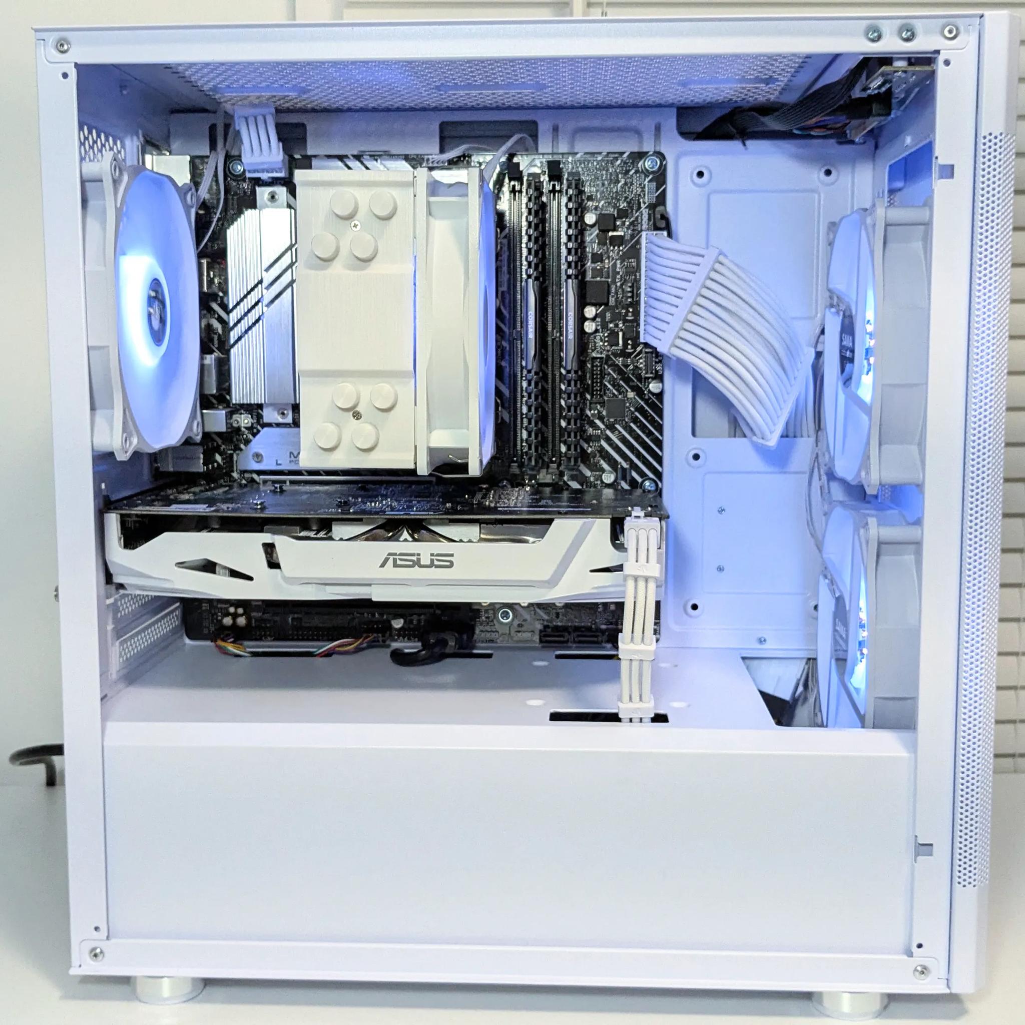 ❄️ Sleek All-White Gaming PC - Intel i3-12100F, GTX 1060, 16GB RAM, ARGB Lighting, 1TB SSD