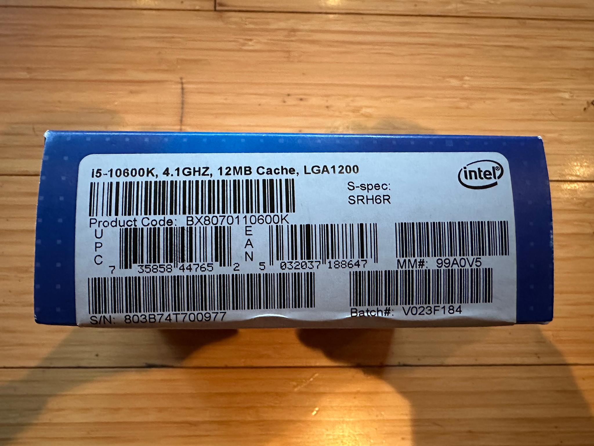 10th Gen Intel Core i5-10600K 4.1 GHz (Lightly Used, In Box)