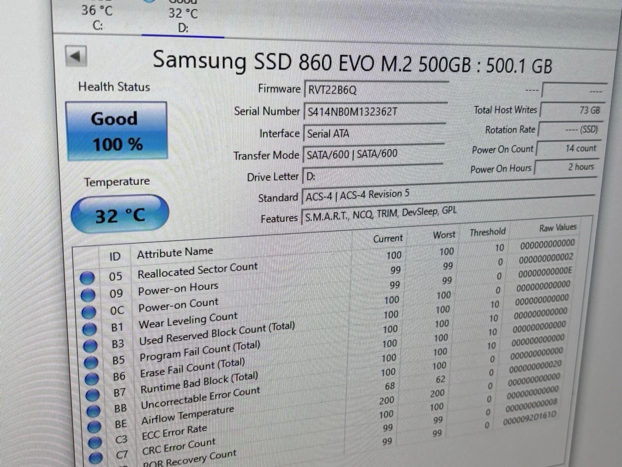 Samsung 860 EVO 500GB M.2 SATA SSD
