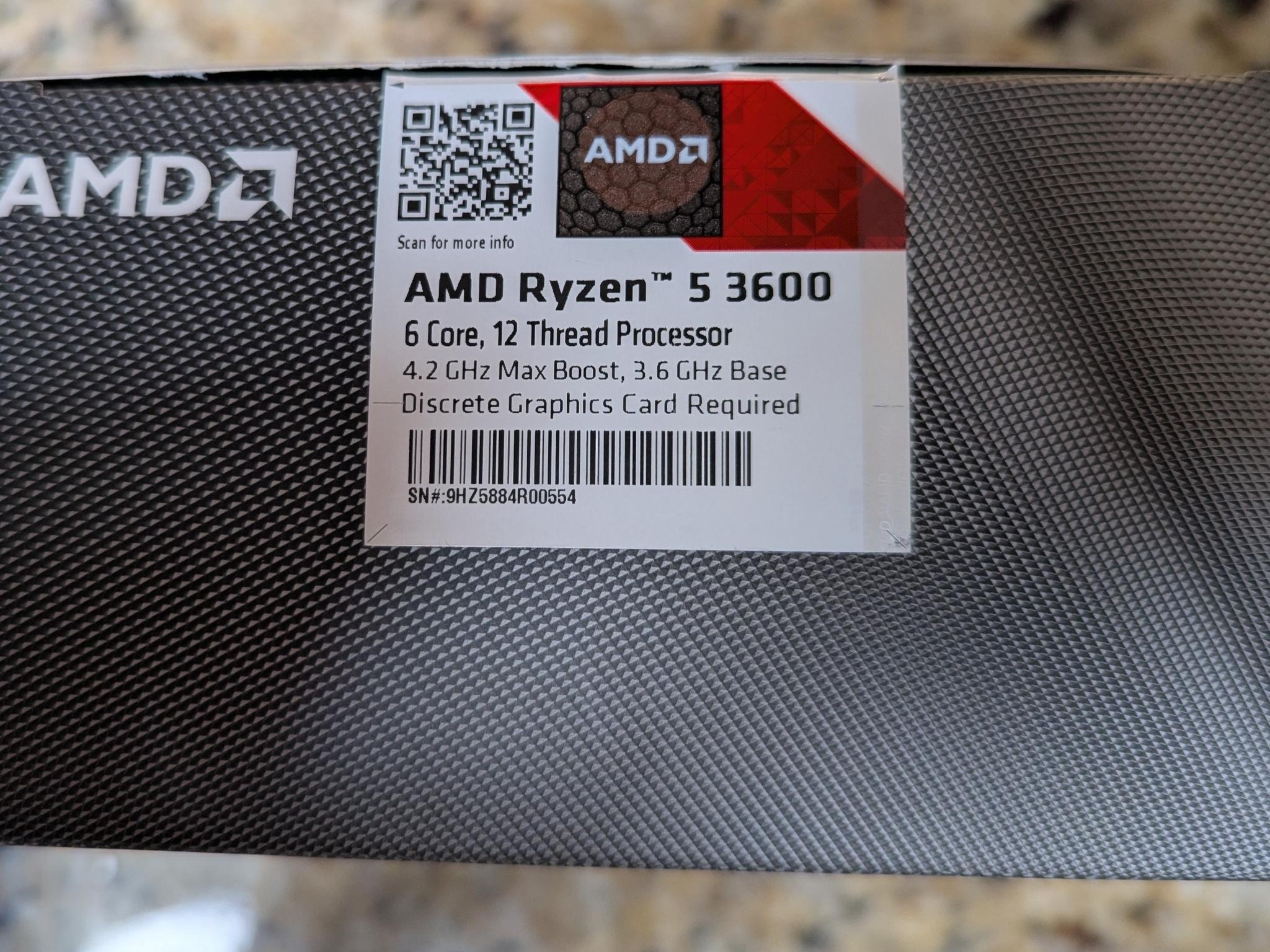 AMD Ryzen 5 3600 w/ Stock Cooler