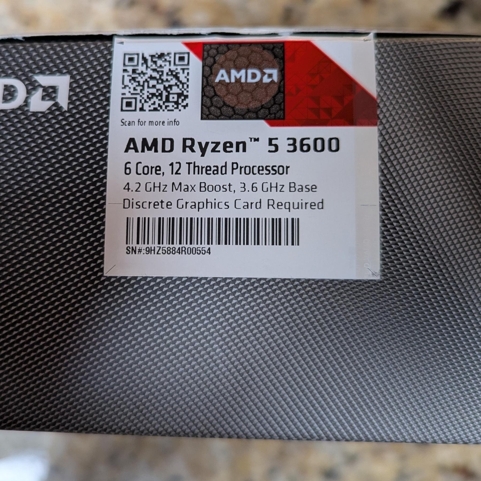 AMD Ryzen 5 3600 w/ Stock Cooler