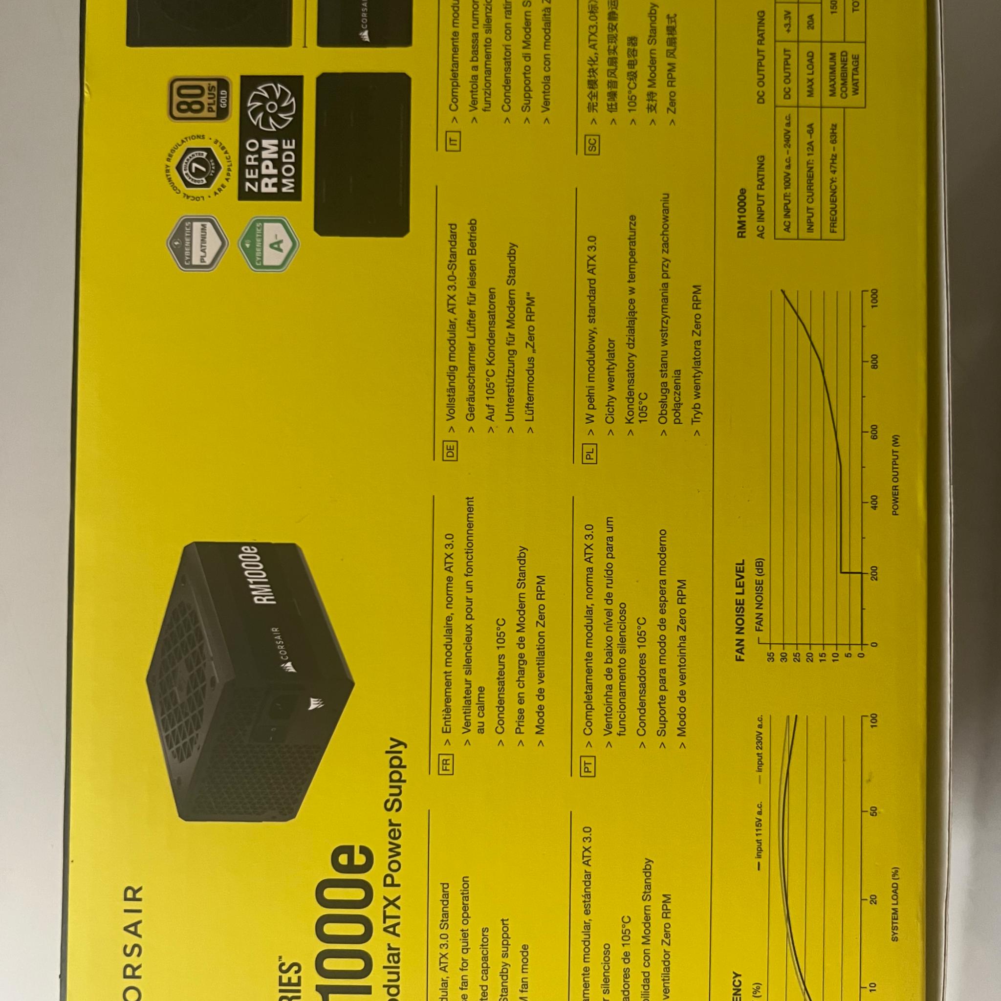 Corsair RM1000e (2023) Fully Modular 80+ Gold