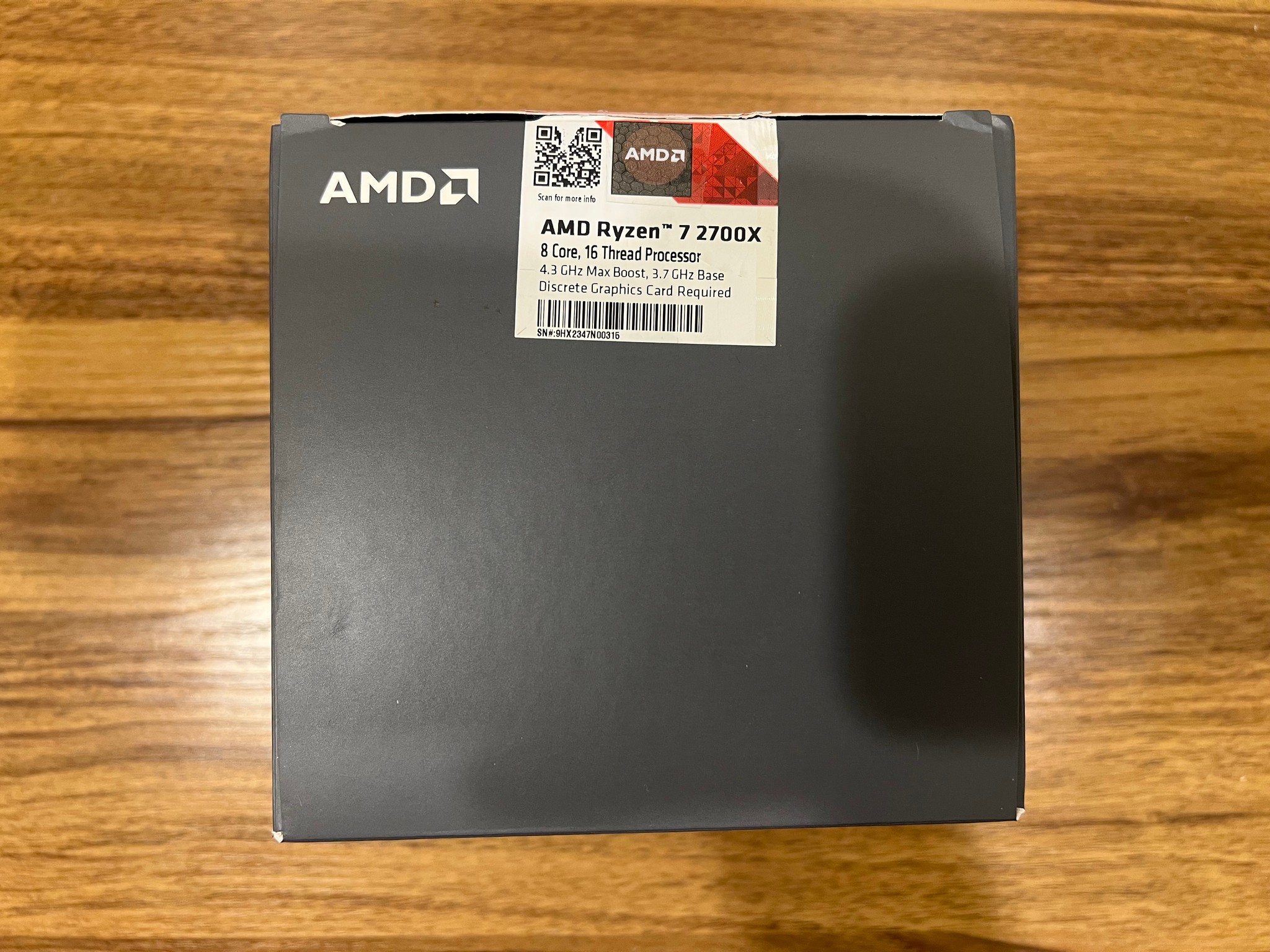 AMD Ryzen 7 2700X AM4 CPU with Wraith Prism RGB Cooler