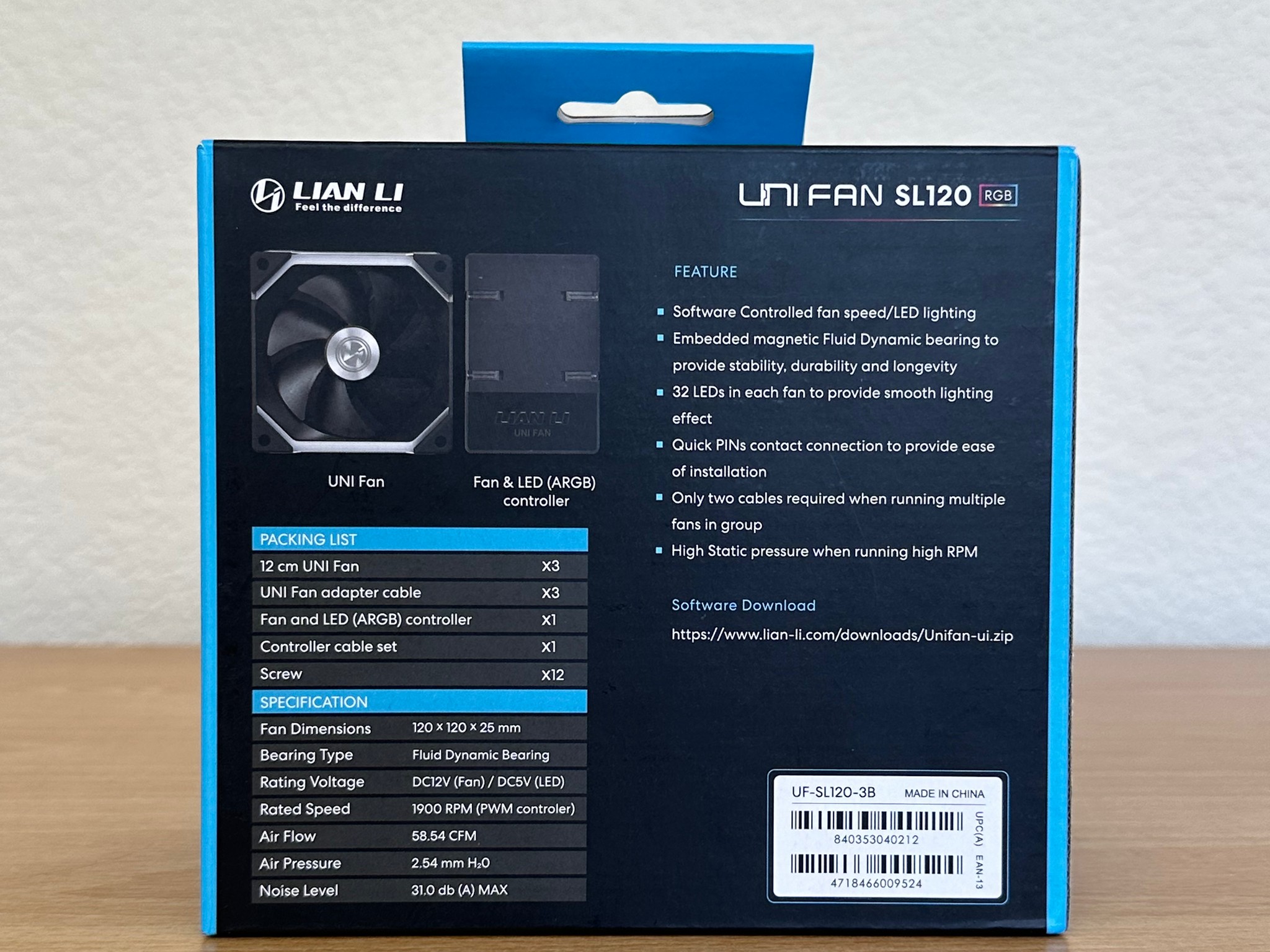 Lian Li UNI Fan SL120 3 Pack with hub