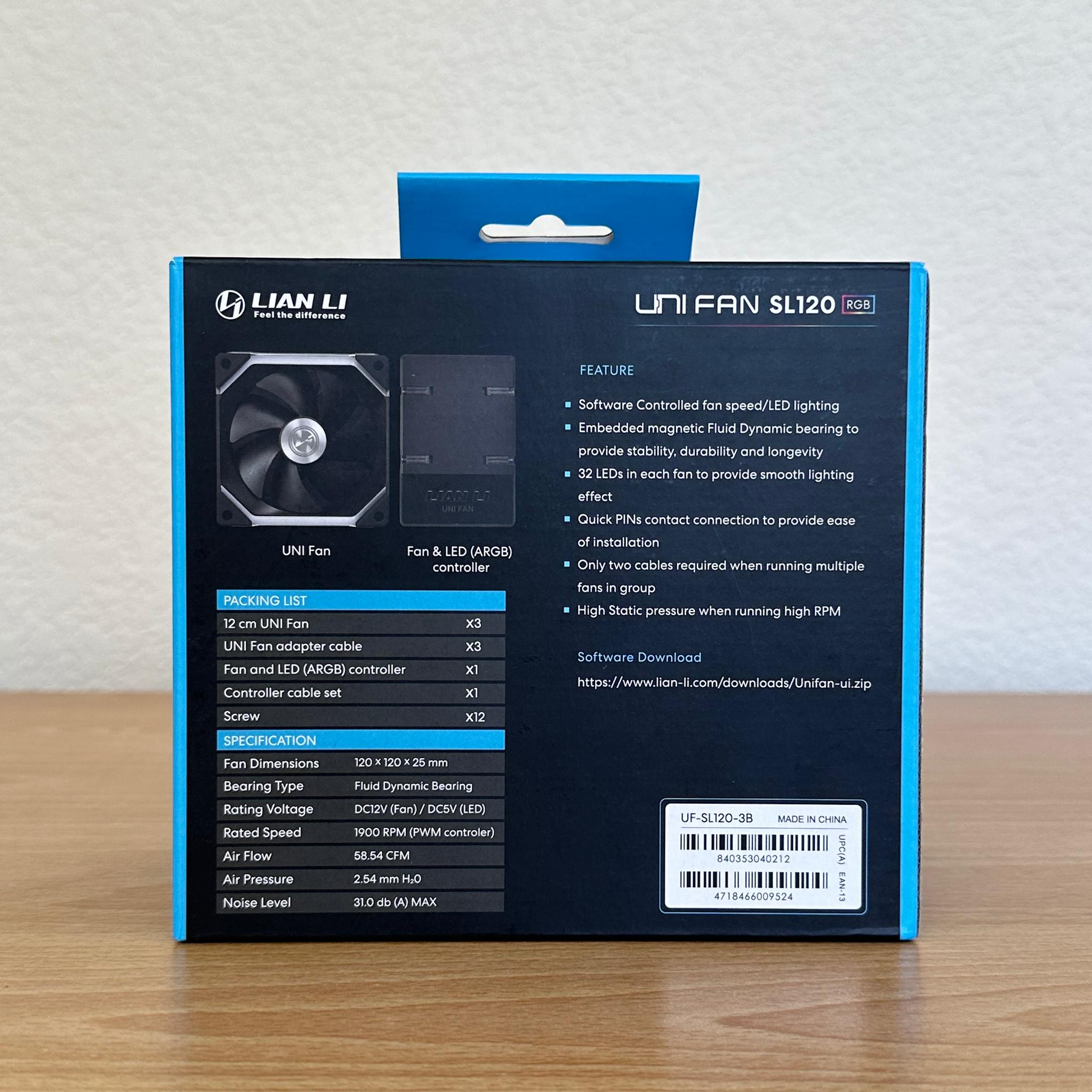 Lian Li UNI Fan SL120 3 Pack with hub