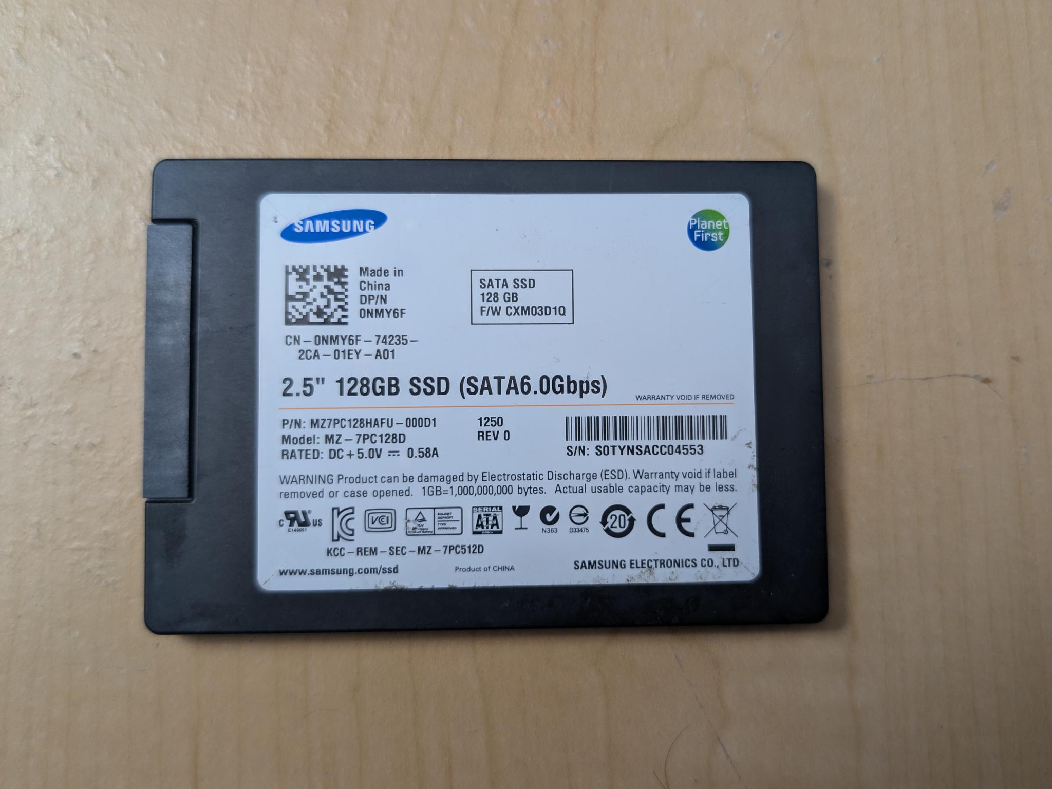 Samsung 2.5 inch 128gb SSD