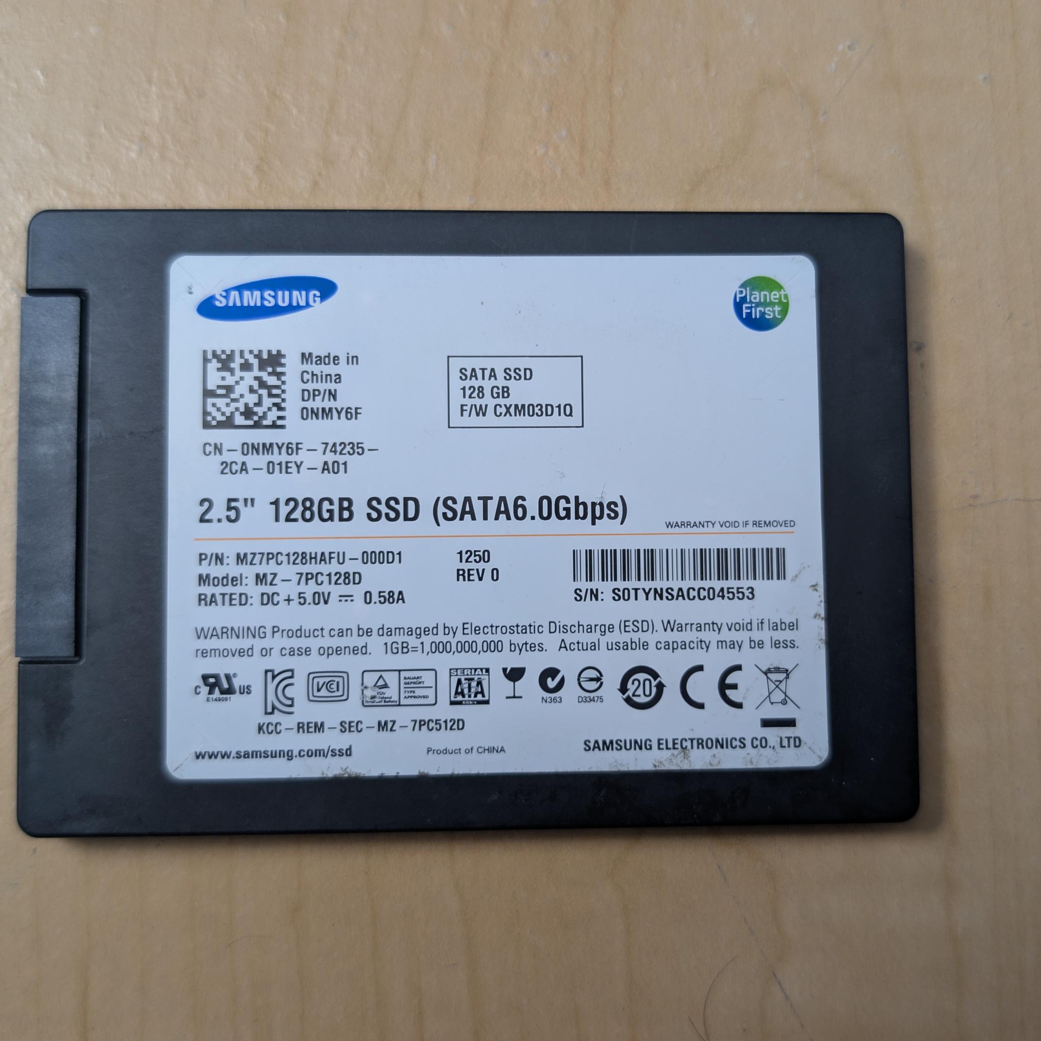 Samsung 2.5 inch 128gb SSD