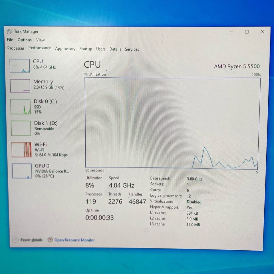 White Gaming PC (RTX 3070 8GB + AMD Ryzen 5 5500 + 16GB DDR4 + SSD)